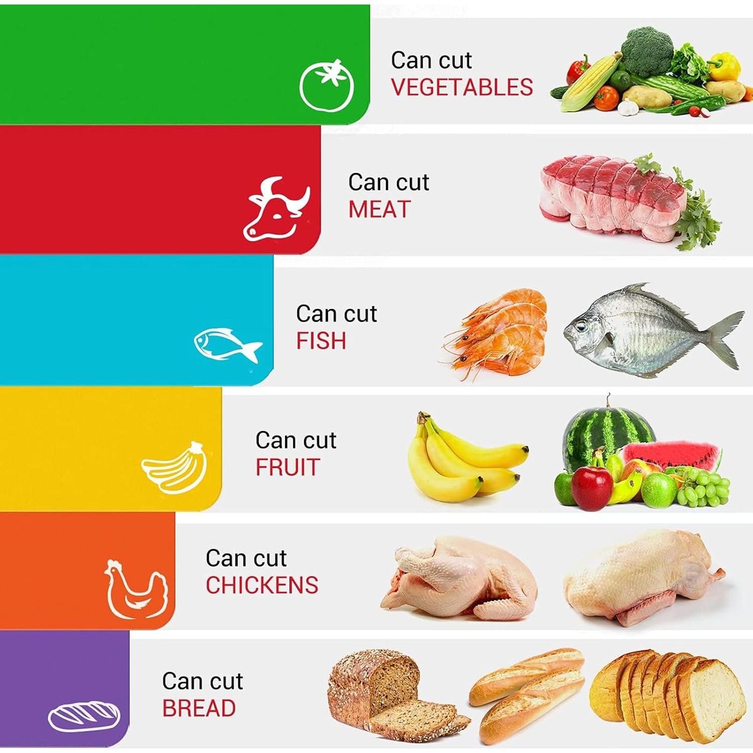Juego de 6 Tablas de Cortar ZSTVIVA Antideslizantes 38x30 cm