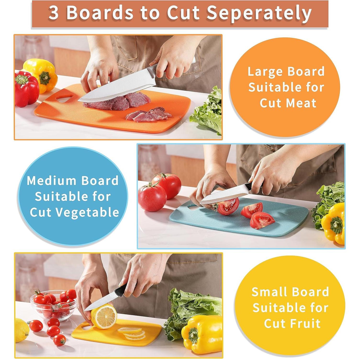 Set de Tablas de Cortar 3 Piezas KL KALOO - Plástico Apto Lavavajillas