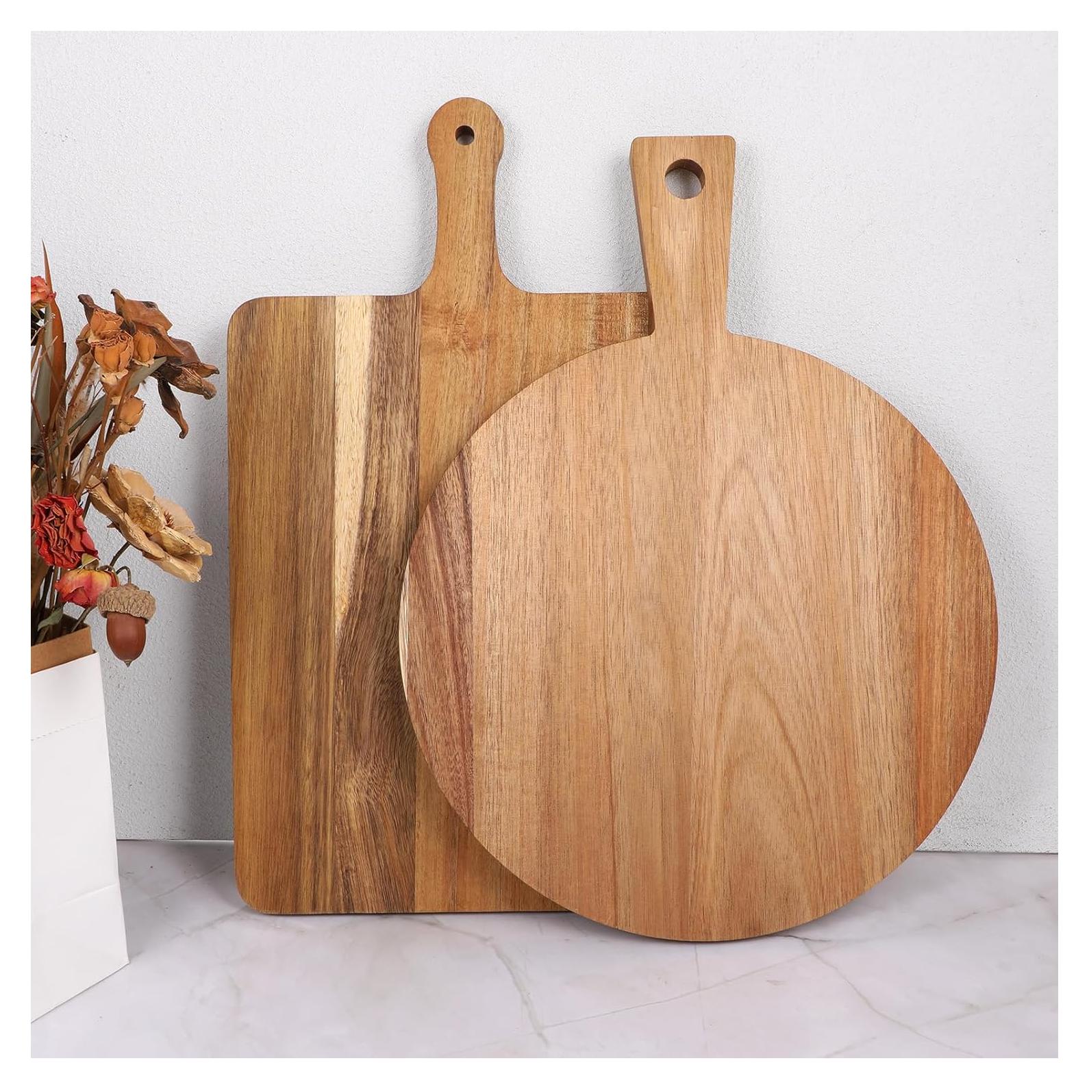 Juego de 2 Tablas de Cortar de Madera Acacia SynHHergyx