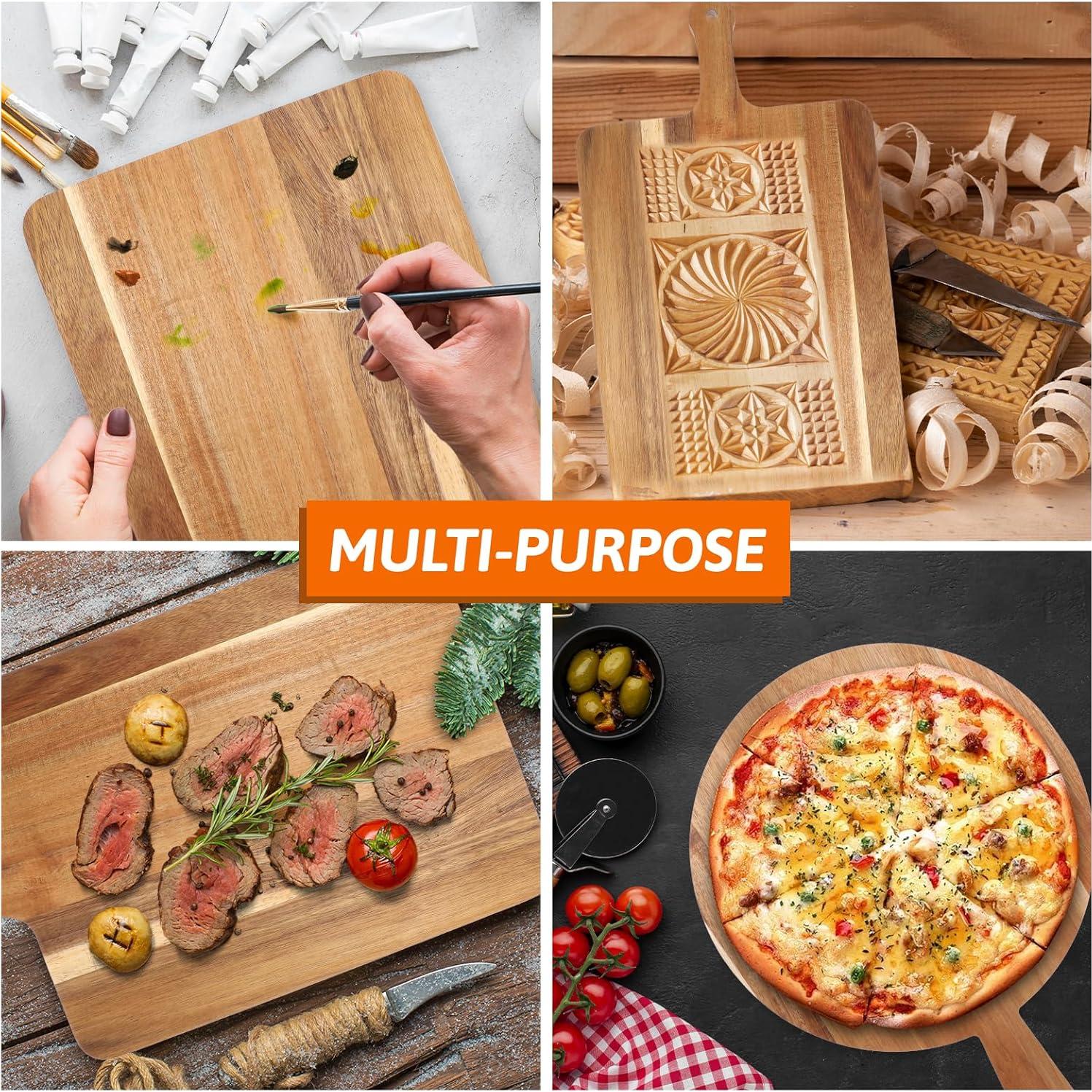 Juego de 2 Tablas de Cortar de Madera Acacia SynHHergyx