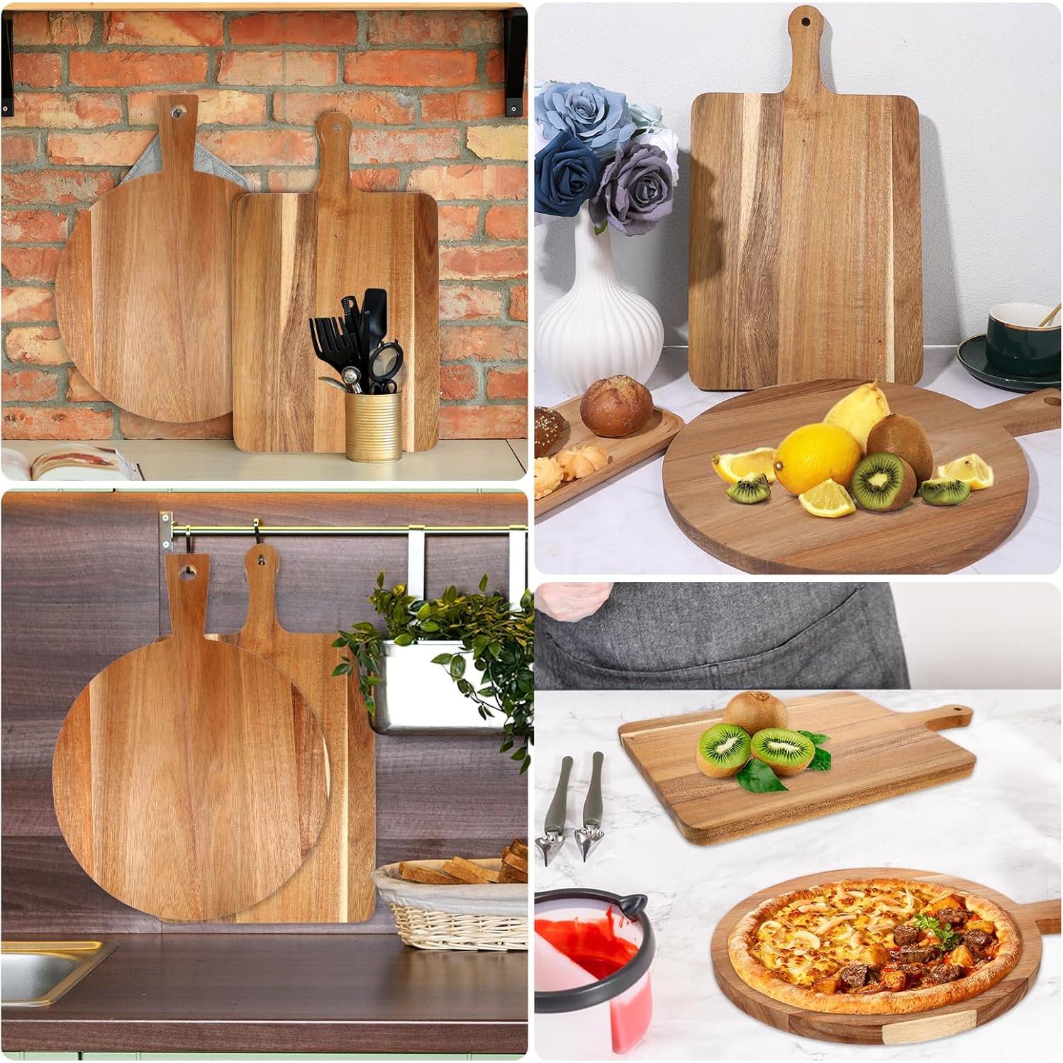 Juego de 2 Tablas de Cortar de Madera Acacia SynHHergyx