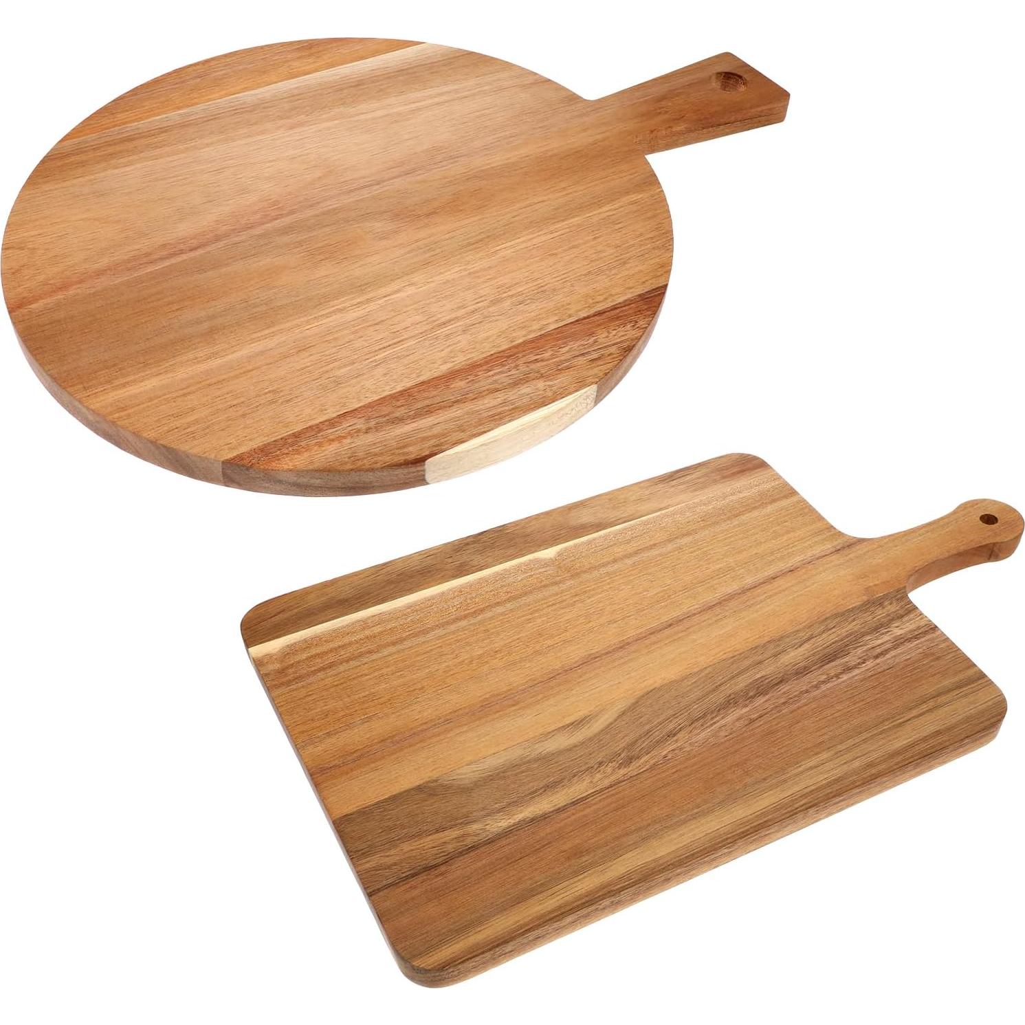 Juego de 2 Tablas de Cortar de Madera Acacia SynHHergyx