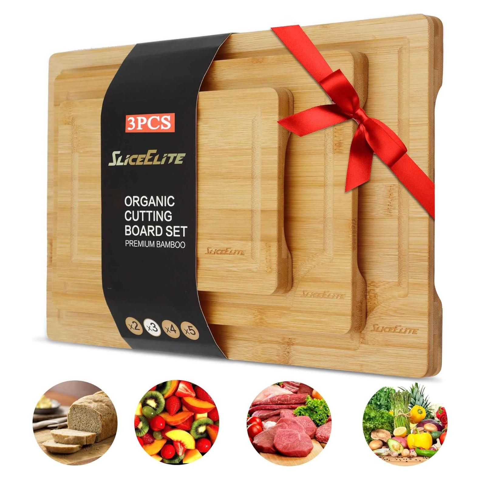 Juego de Tablas de Cortar SliceElite de Bambú 3 Piezas Natural