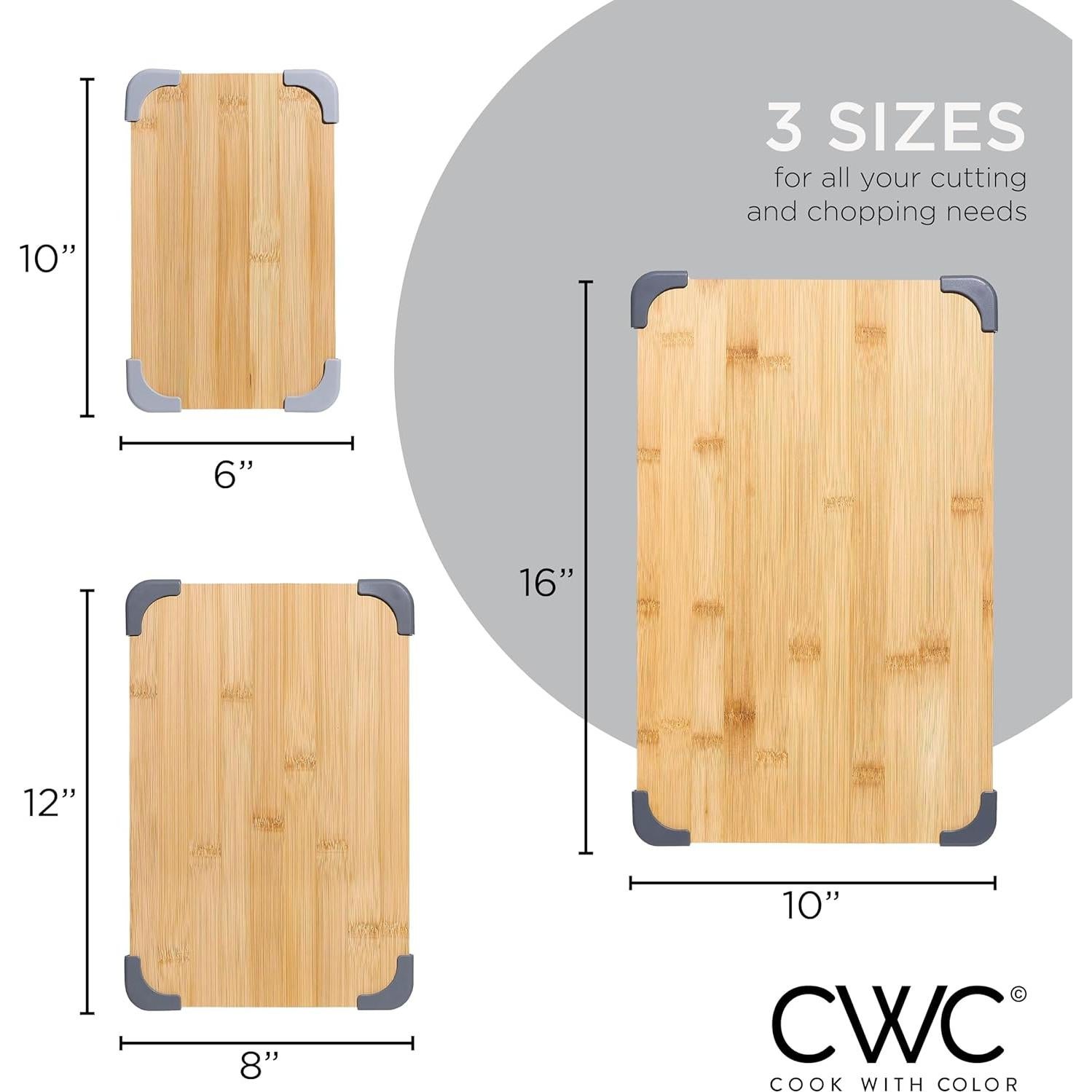 Juego de 3 Tablas de Cortar Antideslizantes Cook with Color