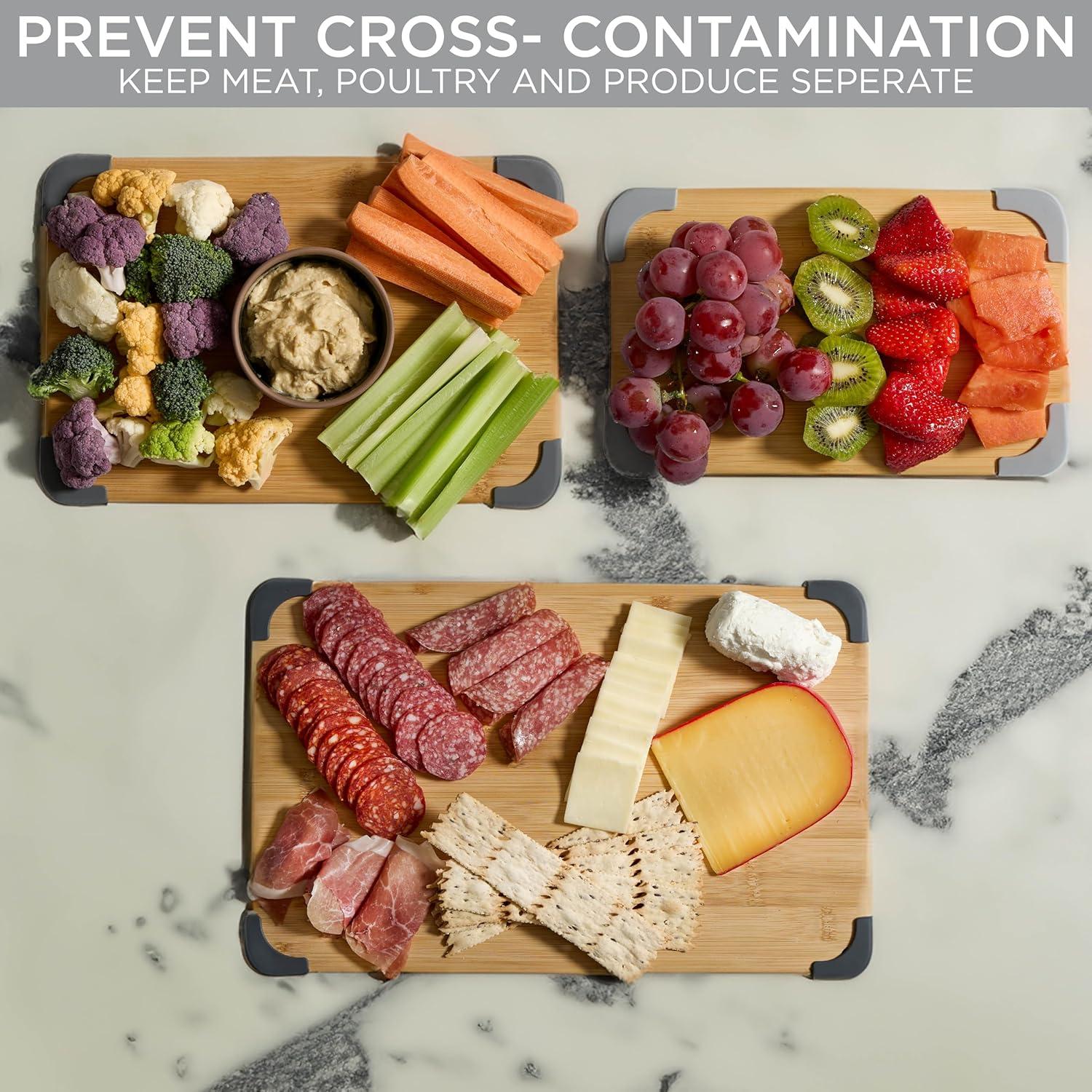 Juego de 3 Tablas de Cortar Antideslizantes Cook with Color