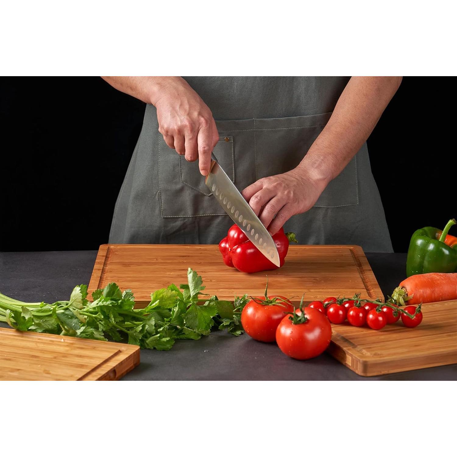 Juego de 3 Tablas de Cortar de Bambú Allsum Extra Gruesas