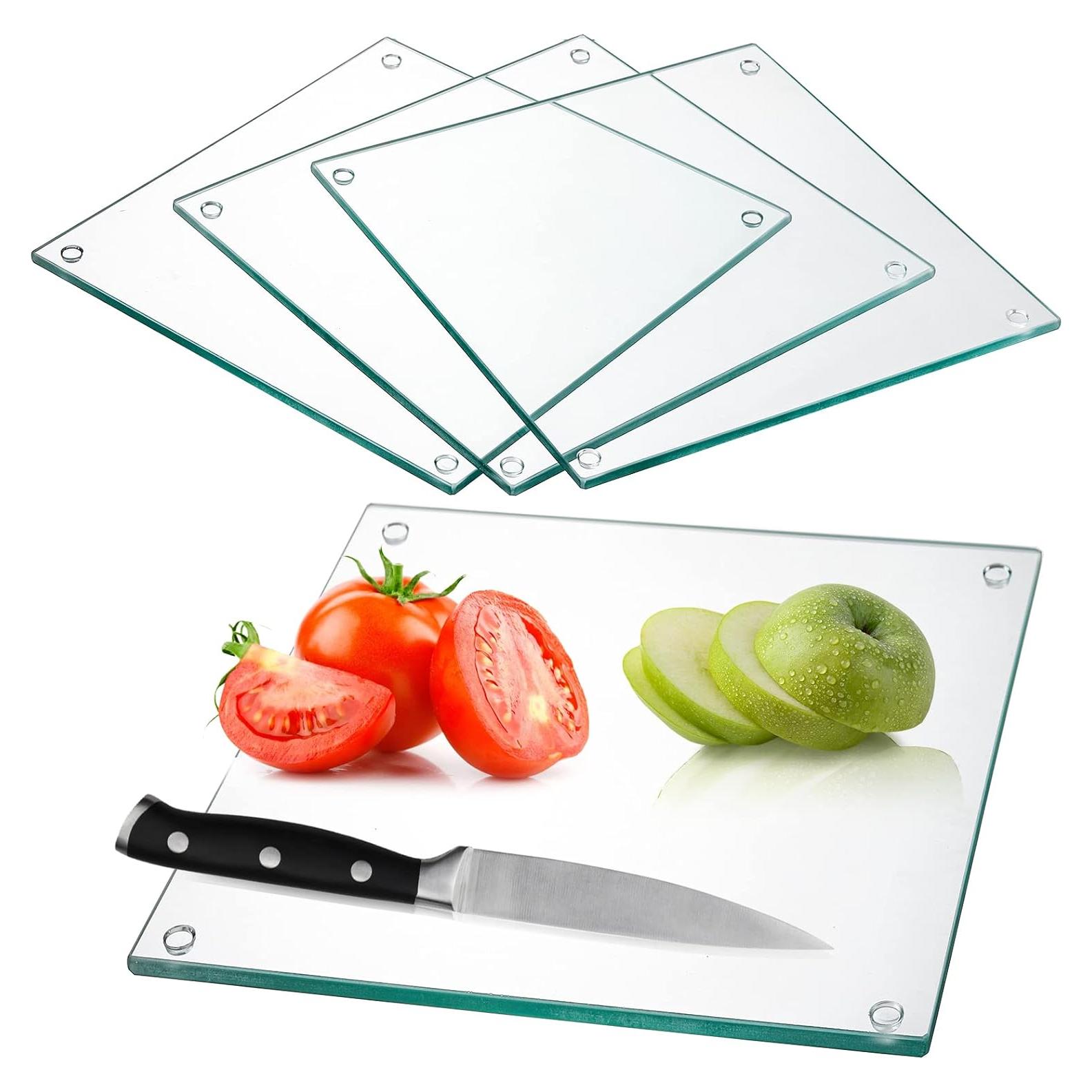 Set de 4 Tablas de Cortar Hacaroa de Vidrio Templado 25.4cm