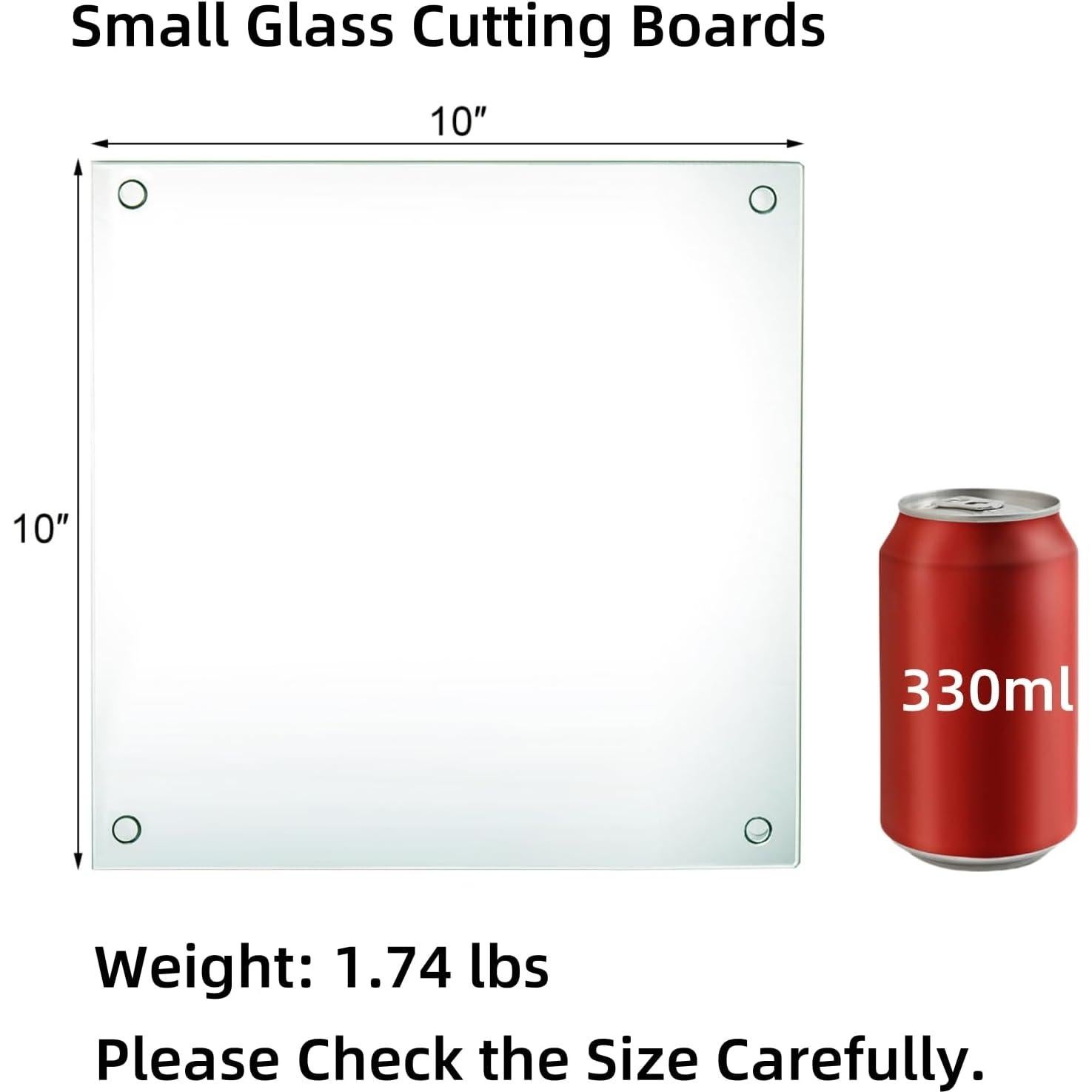 Set de 4 Tablas de Cortar Hacaroa de Vidrio Templado 25.4cm