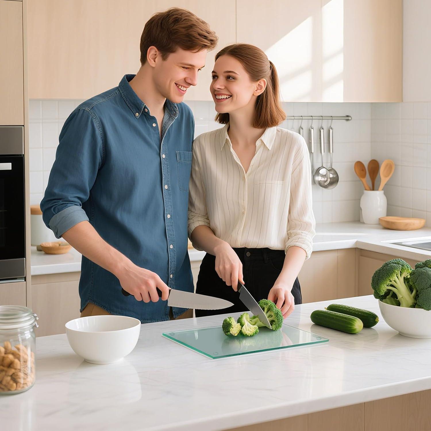 Set de 4 Tablas de Cortar Hacaroa de Vidrio Templado 25.4cm