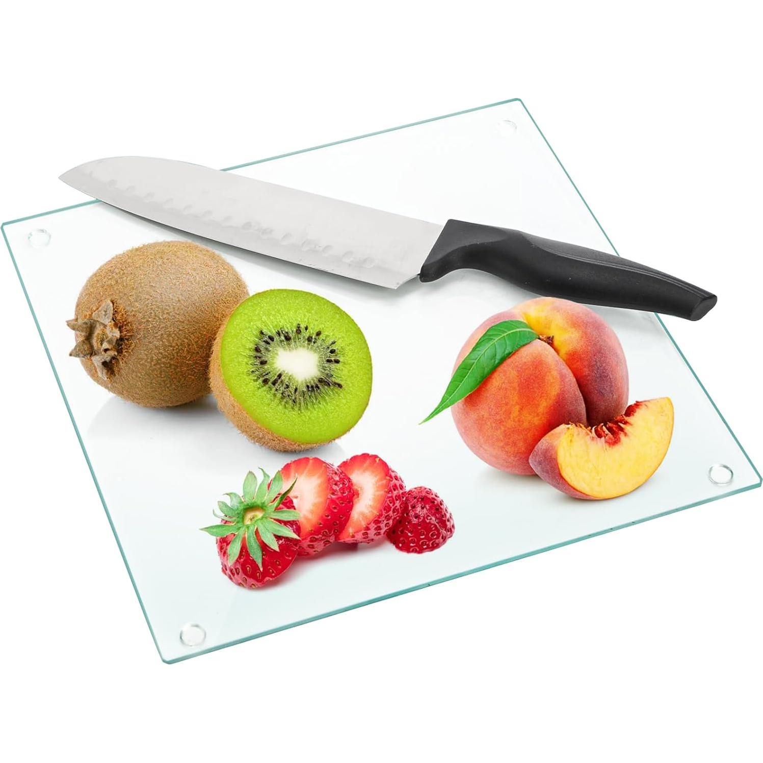 Set de 4 Tablas de Cortar Hacaroa de Vidrio Templado 25.4cm