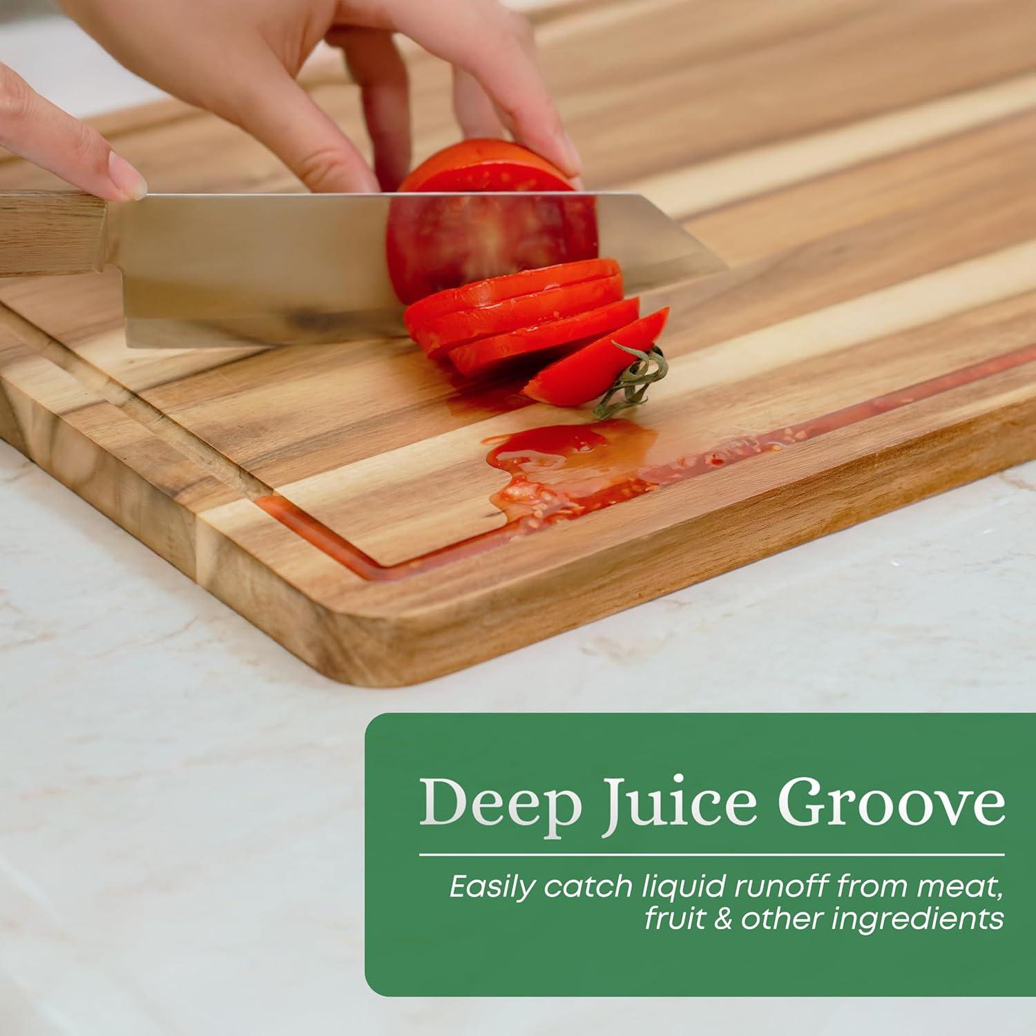 Juego de 3 Tablas de Cortar de Madera de Acacia VieWood