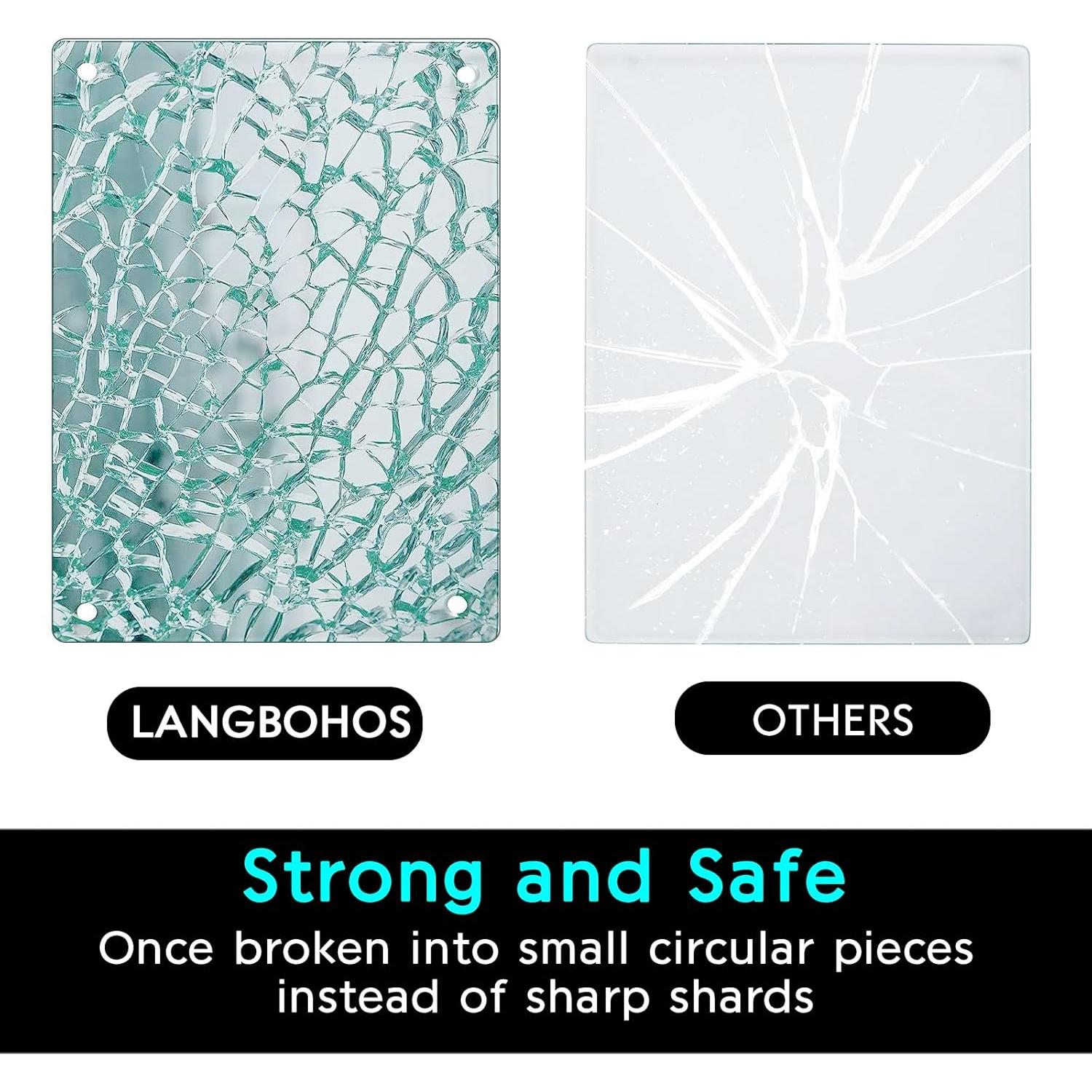 Juego de 4 Tablas de Cortar de Vidrio Templado LANGBOHOS