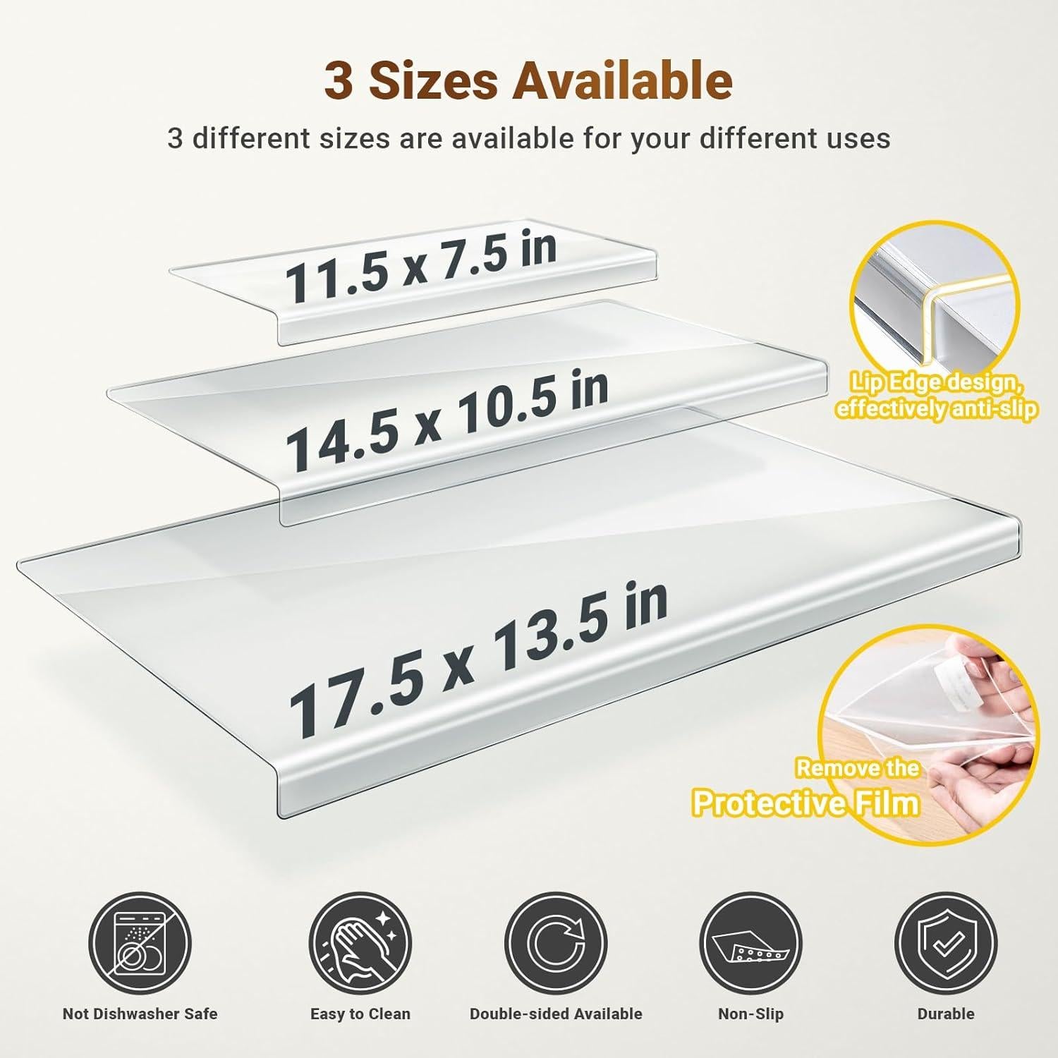 Juego de 3 Tablas de Cortar Acrílico Gracenal Antideslizantes