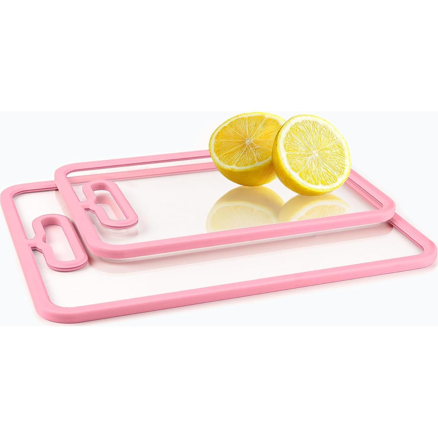 Juego de Tablas de Cortar de Vidrio YSHXNX Rosa 2 Piezas