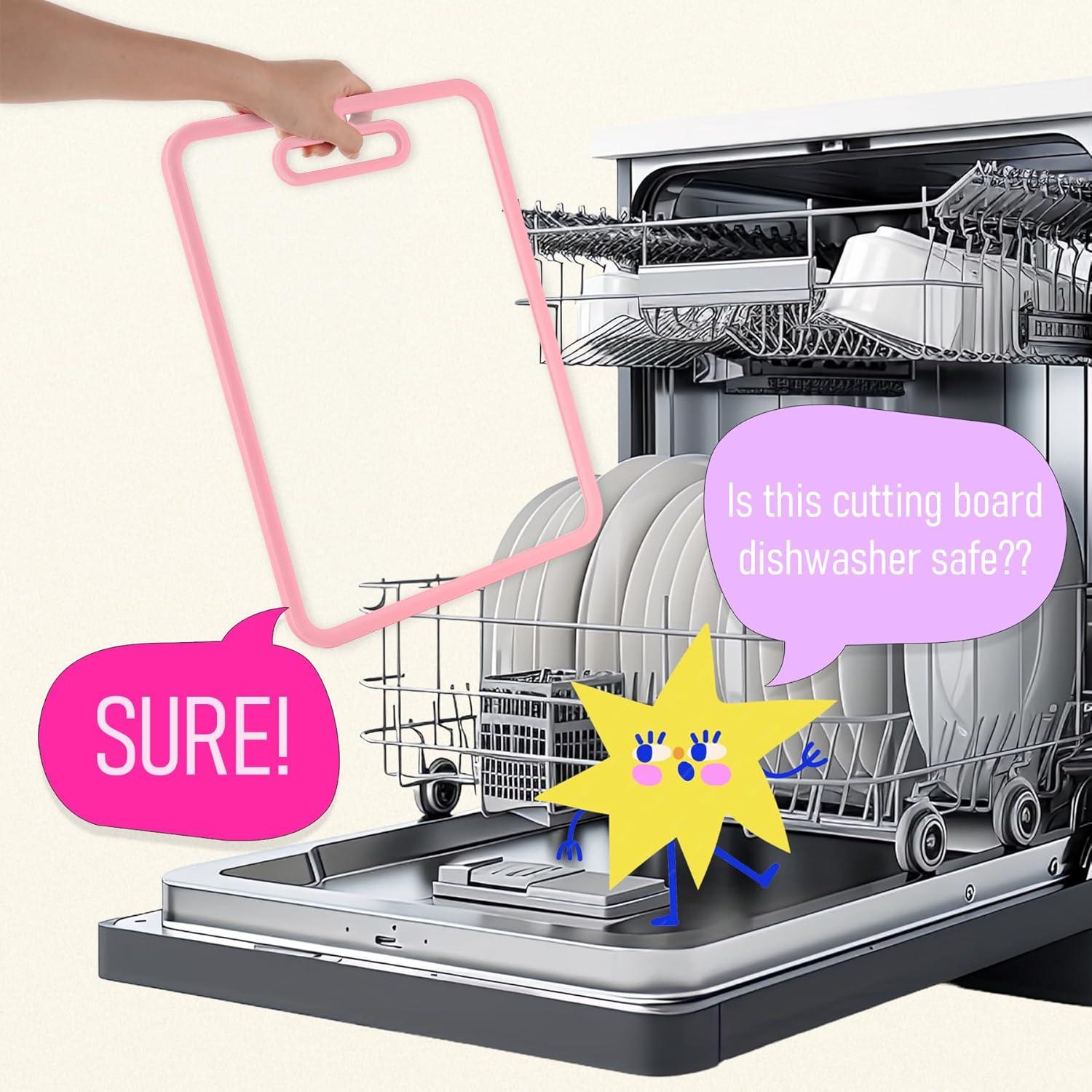 Juego de Tablas de Cortar de Vidrio YSHXNX Rosa 2 Piezas