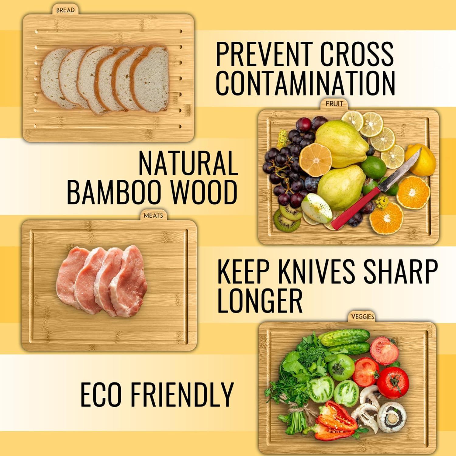 Juego de Tablas de Cortar de Madera Modernlyst con Soporte