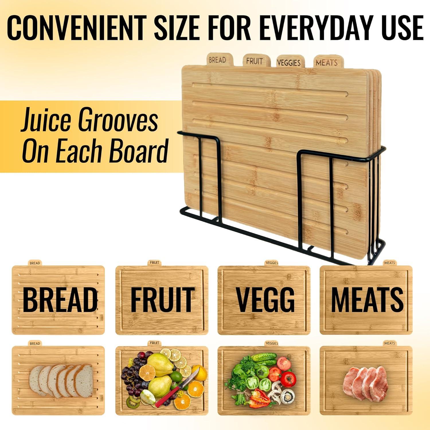 Juego de Tablas de Cortar de Madera Modernlyst con Soporte