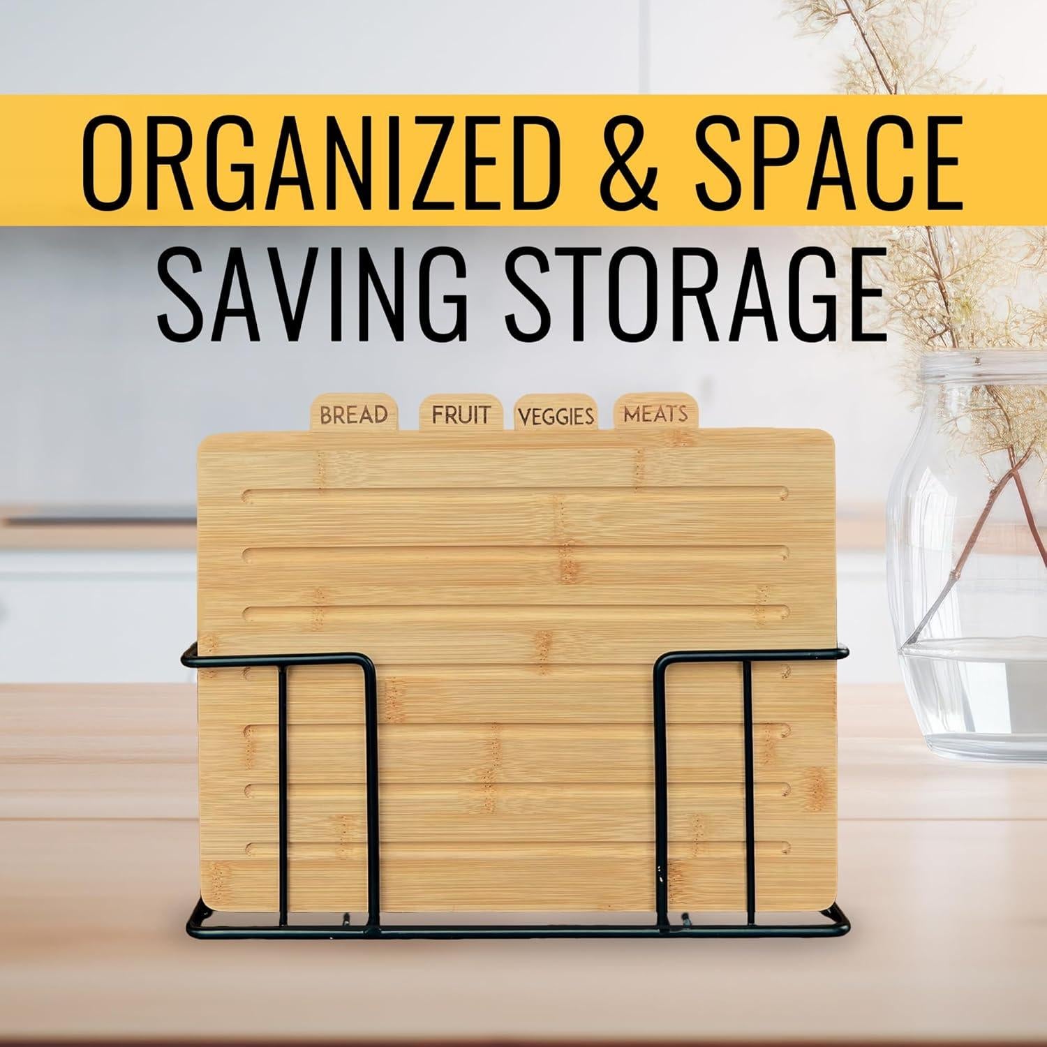 Juego de Tablas de Cortar de Madera Modernlyst con Soporte