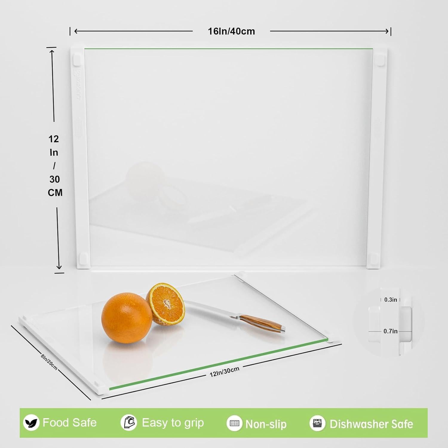 Juego de 2 Tablas de Cortar de Vidrio LANGBOHOS 30x40 cm