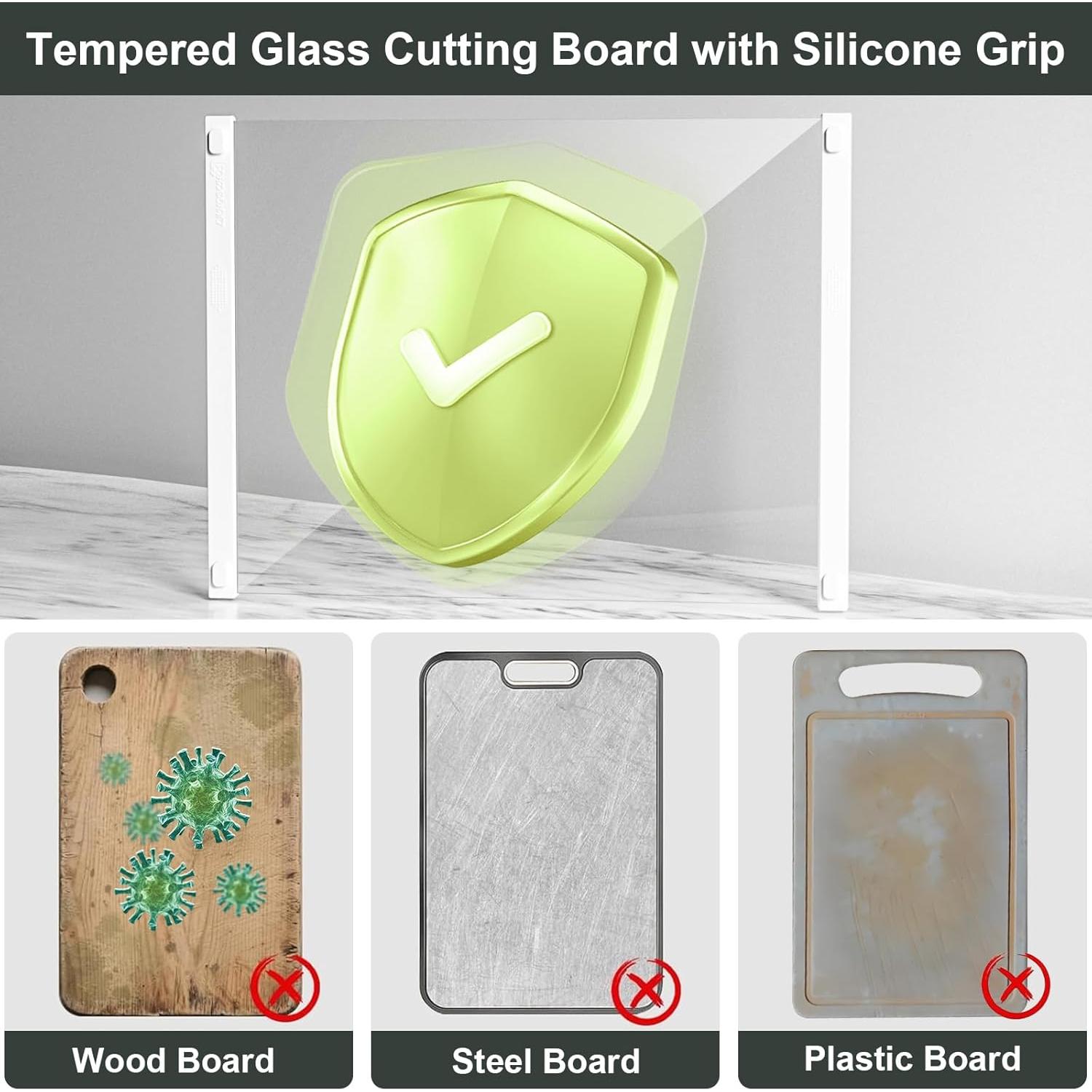 Juego de 2 Tablas de Cortar de Vidrio LANGBOHOS 30x40 cm