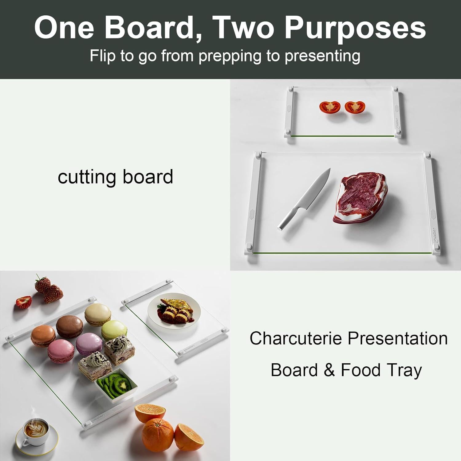 Juego de 2 Tablas de Cortar de Vidrio LANGBOHOS 30x40 cm