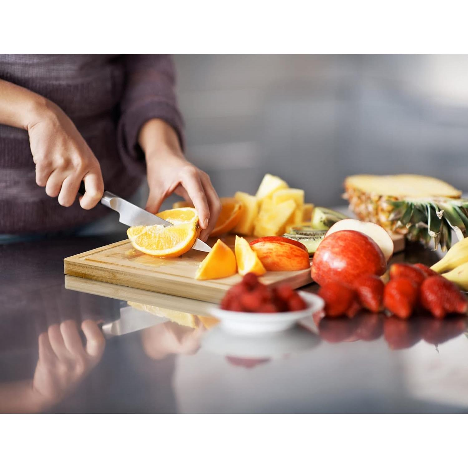 Juego de 3 Tablas de Cortar DOBADN de Bambú con Canal para Jugo