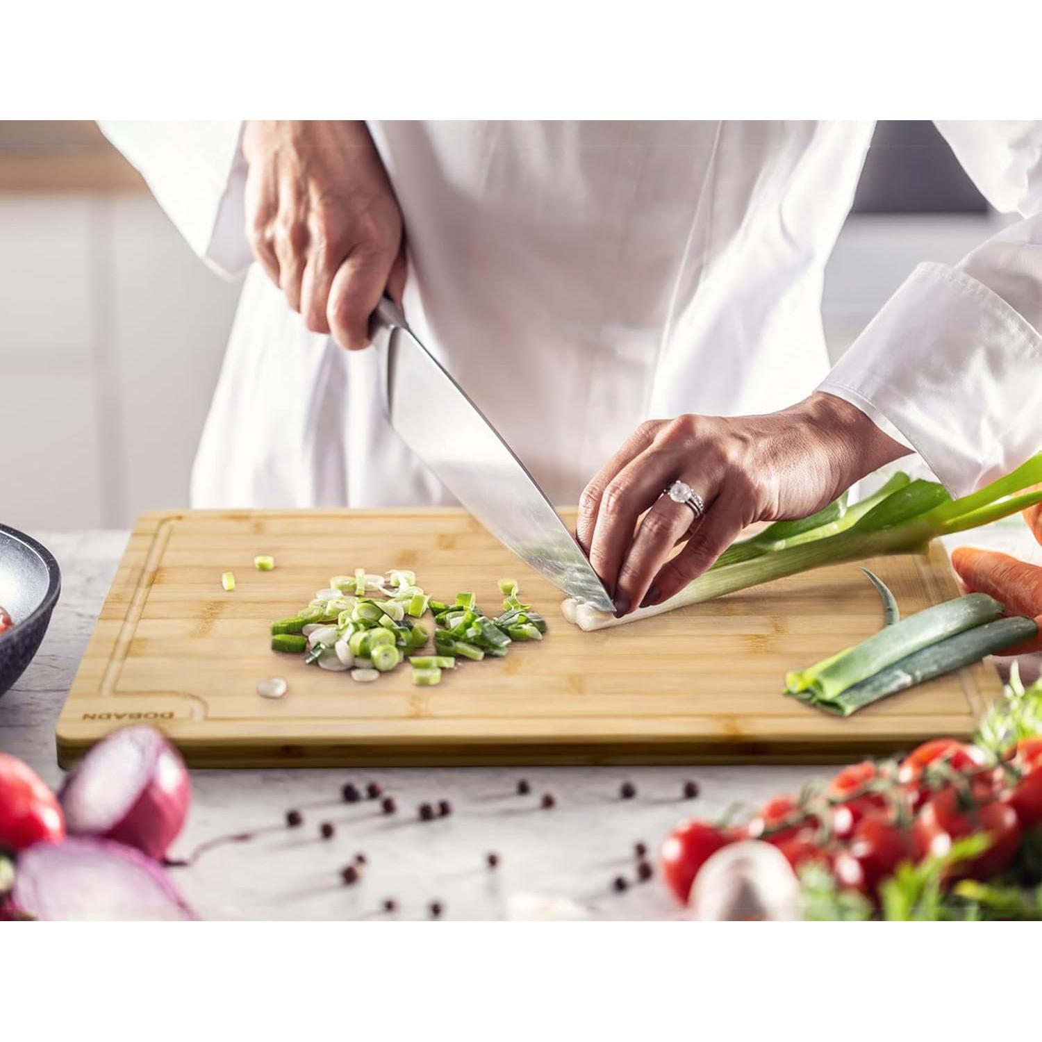 Juego de 3 Tablas de Cortar DOBADN de Bambú con Canal para Jugo