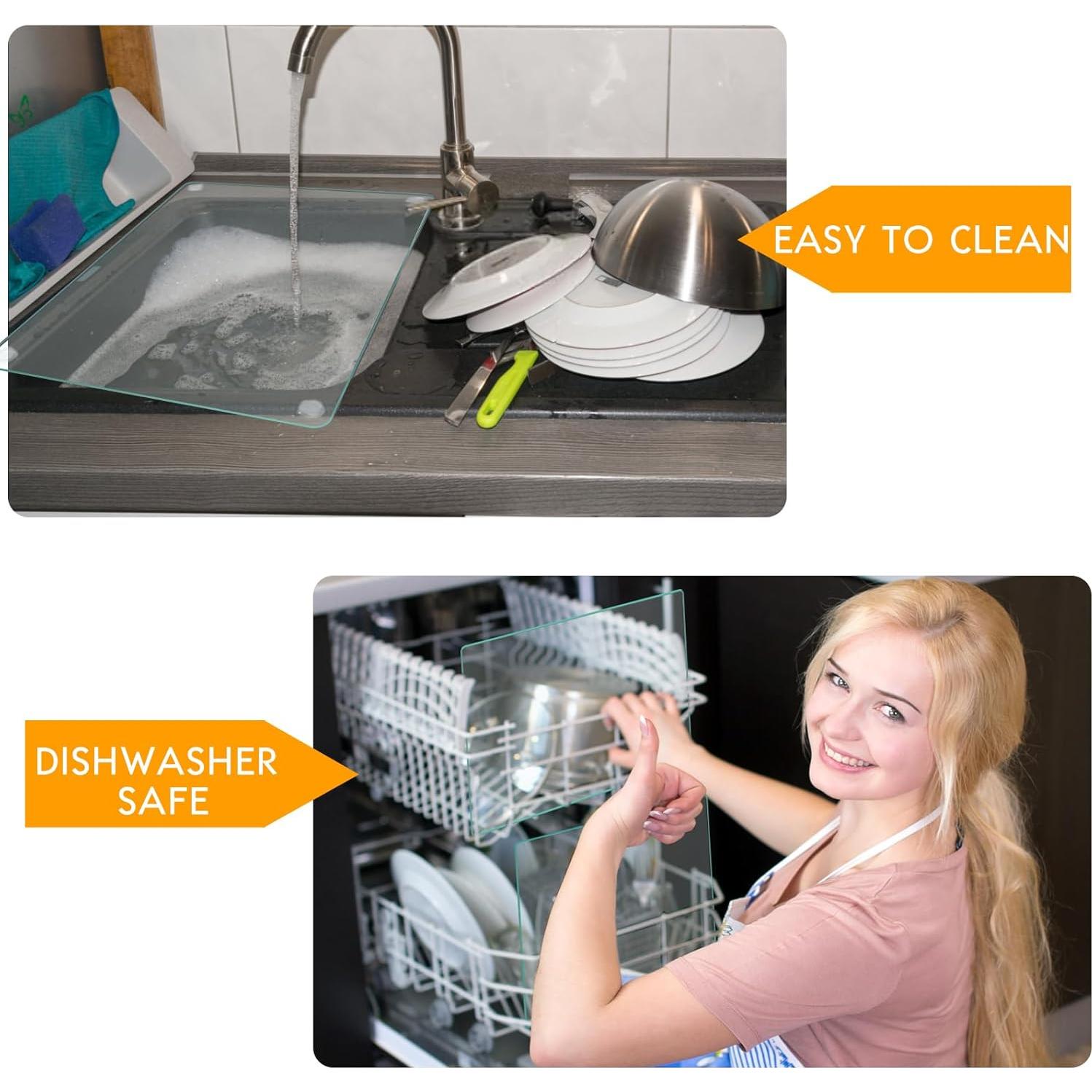 Juego de 4 Tablas de Cortar de Vidrio Templado LADIHAB