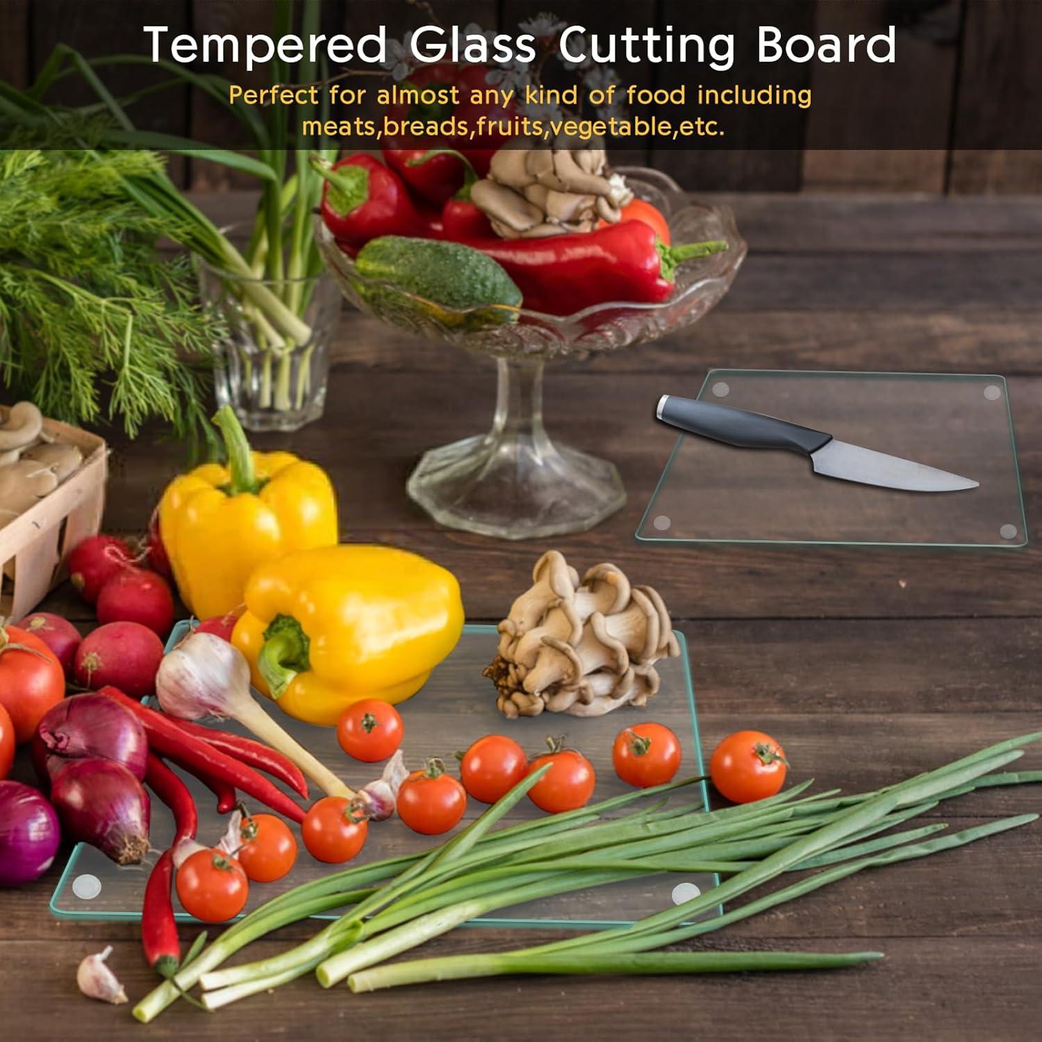 Juego de 4 Tablas de Cortar de Vidrio Templado LADIHAB