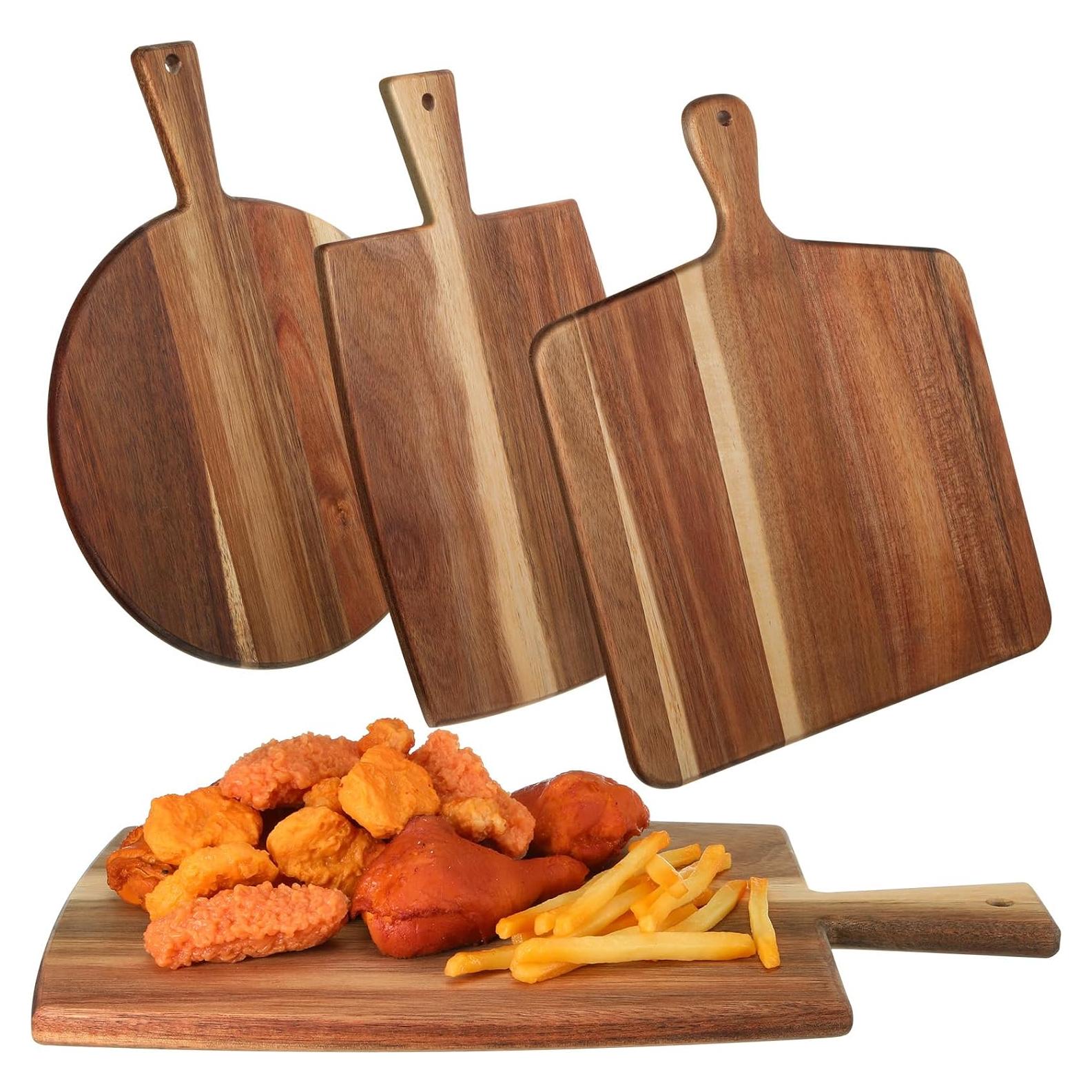 Juego de 3 Tablas de Cortar de Madera Zhehao - Acacia 40x30 cm