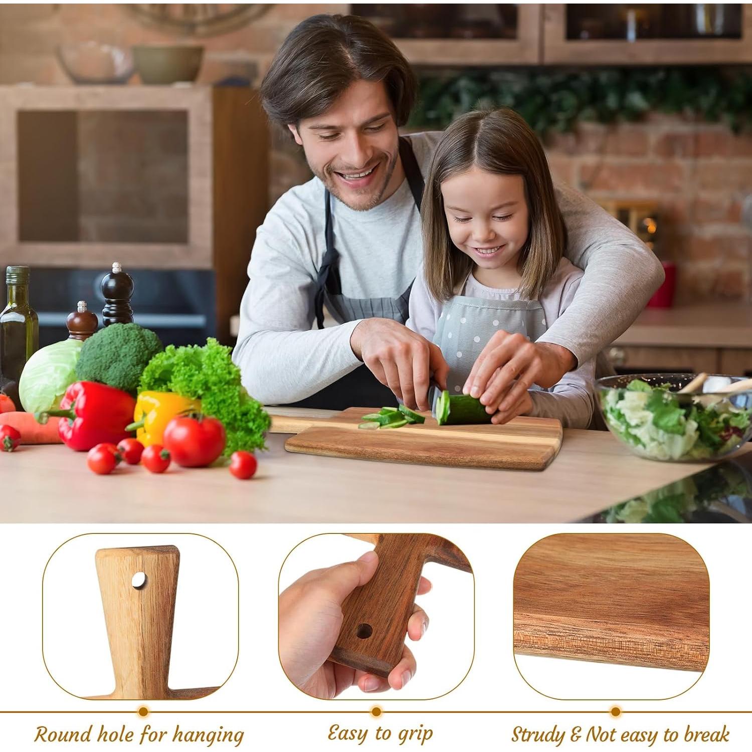 Juego de 3 Tablas de Cortar de Madera Zhehao - Acacia 40x30 cm