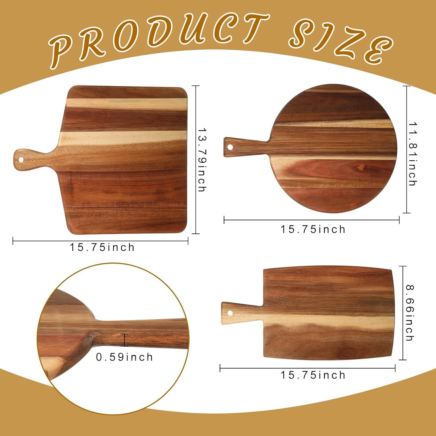 Juego de 3 Tablas de Cortar de Madera Zhehao - Acacia 40x30 cm