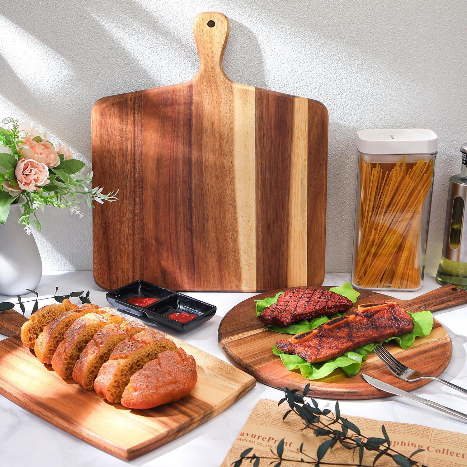 Juego de 3 Tablas de Cortar de Madera Zhehao - Acacia 40x30 cm