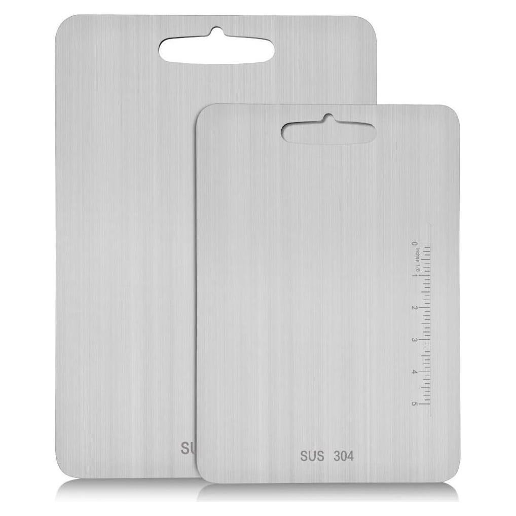Tablas de Cortar Acero Inoxidable Atmama 2 Piezas 35.81x24.89cm