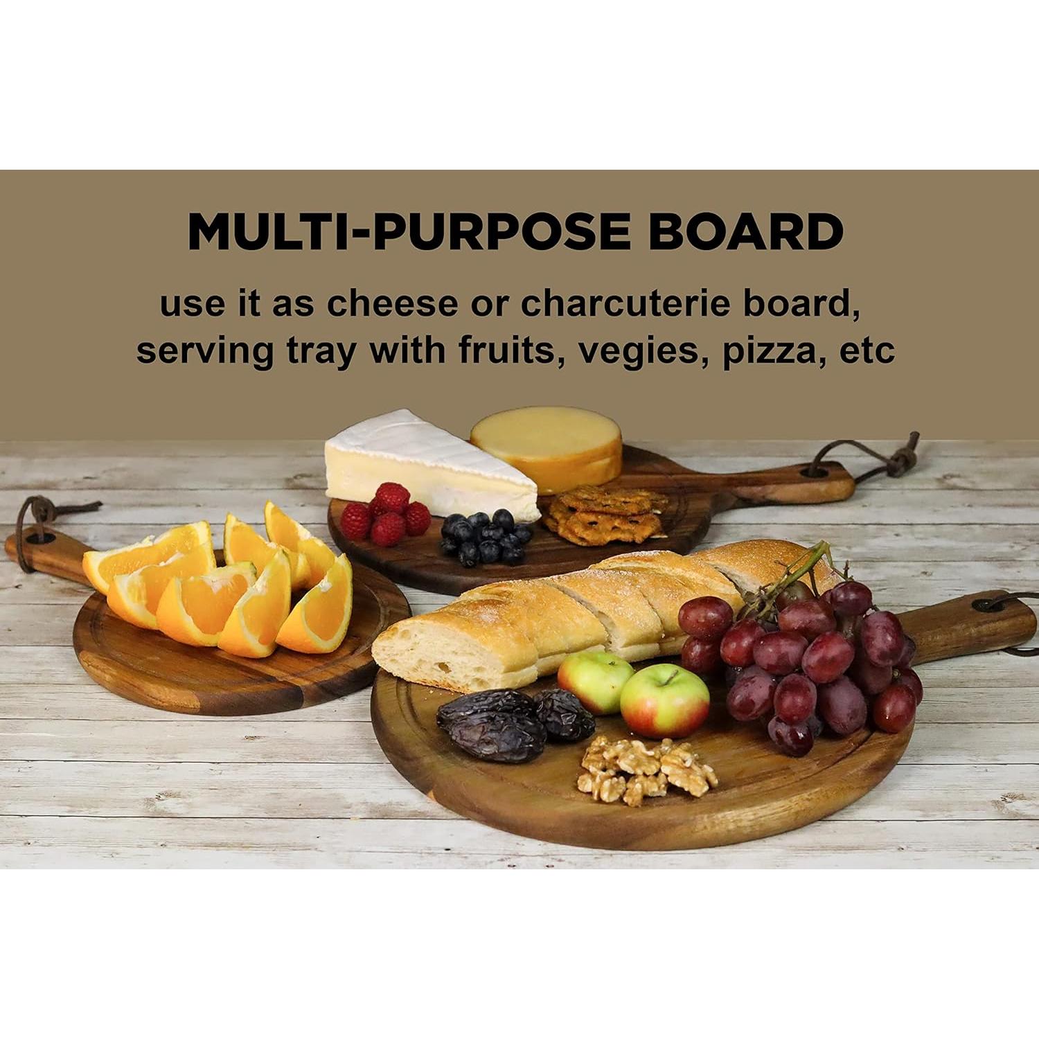 Juego de 3 Tablas de Cortar de Madera de Acacia Homwoody