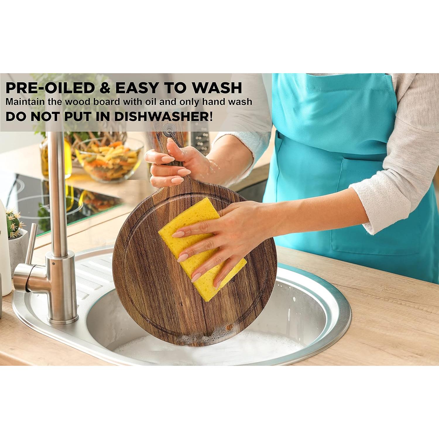 Juego de 3 Tablas de Cortar de Madera de Acacia Homwoody