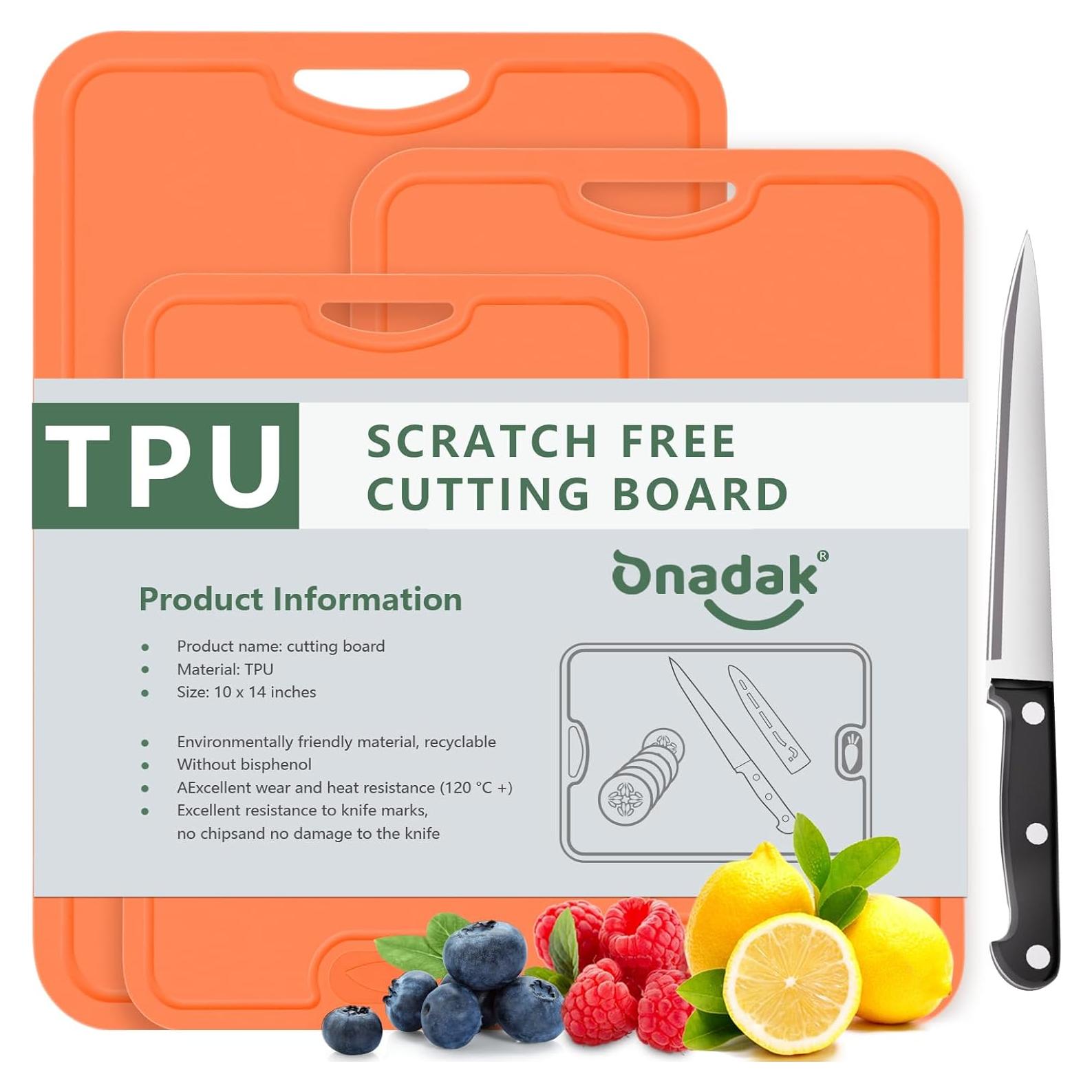 Juego de 3 Tablas de Cortar TPU Onadak Antideslizantes 35.5x25.4cm