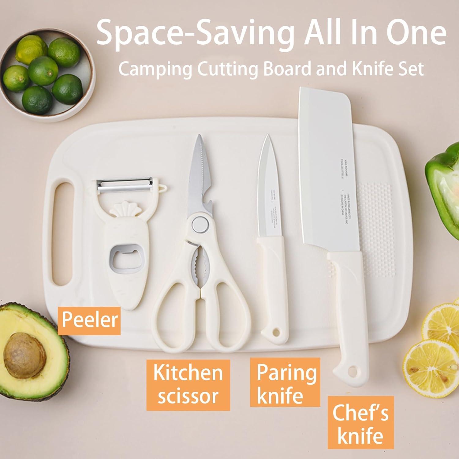 Juego de Tabla de Cortar y Cuchillo WEISHEHUG 5 en 1 Rosa