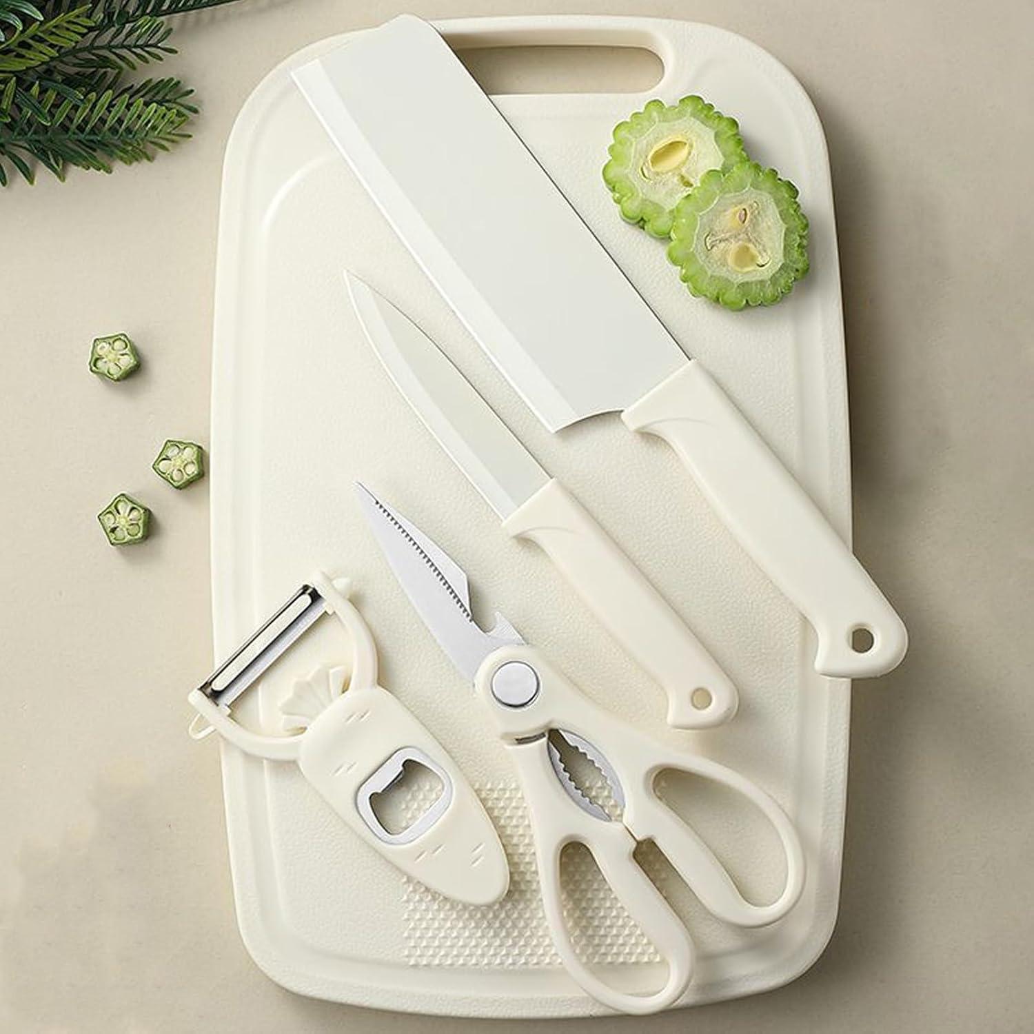 Juego de Tabla de Cortar y Cuchillo WEISHEHUG 5 en 1 Rosa