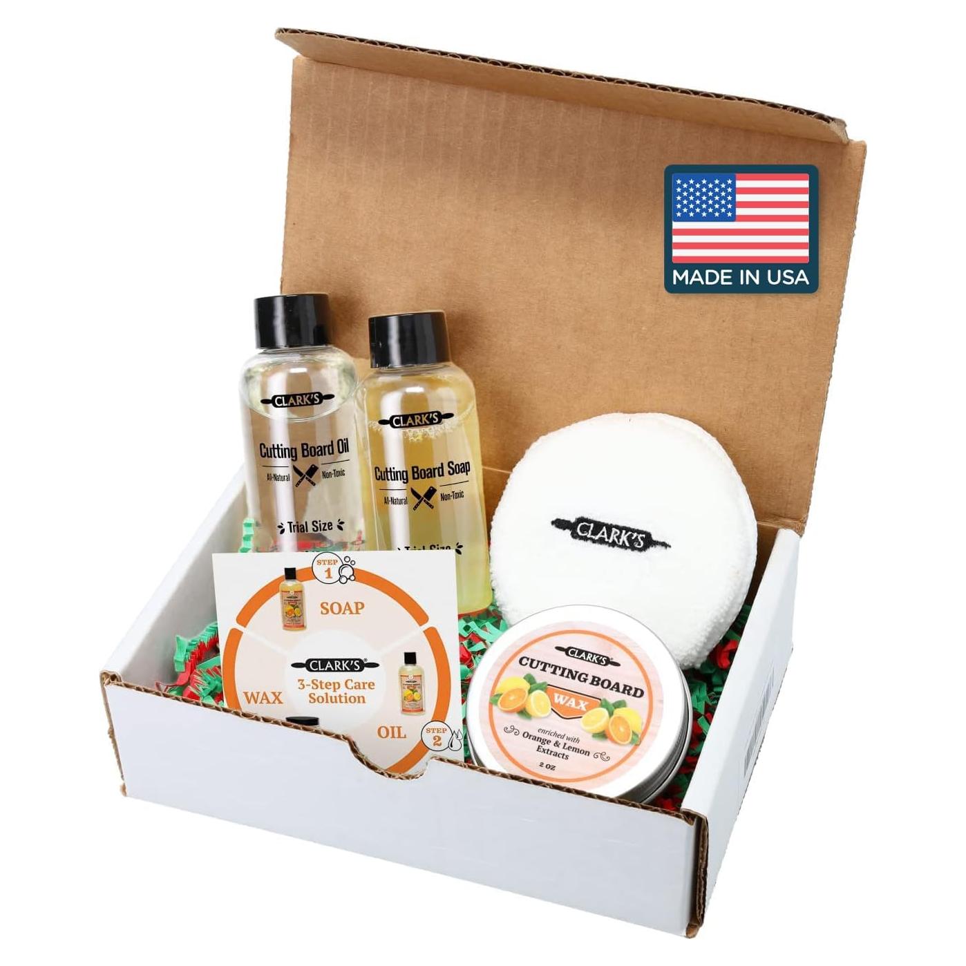 Kit de Cuidado para Tablas de Cortar CLARK'S - 4 Piezas