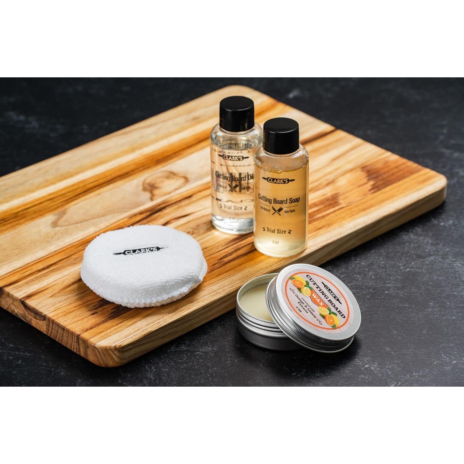 Kit de Cuidado para Tablas de Cortar CLARK'S - 4 Piezas