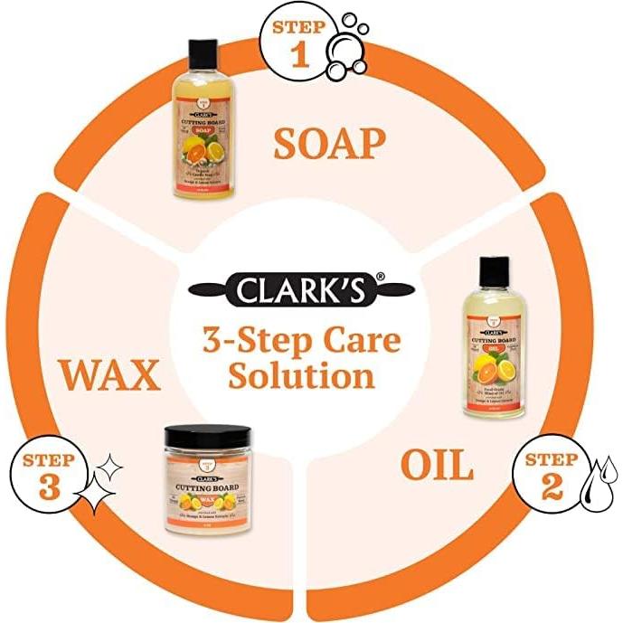 Kit de Cuidado para Tablas de Cortar CLARK'S - 4 Piezas