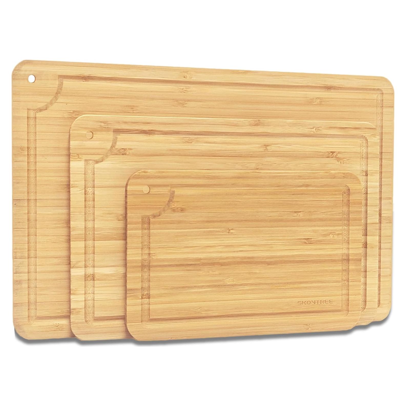 Juego de 3 Tablas de Cortar de Bambú Skovtree con Surco