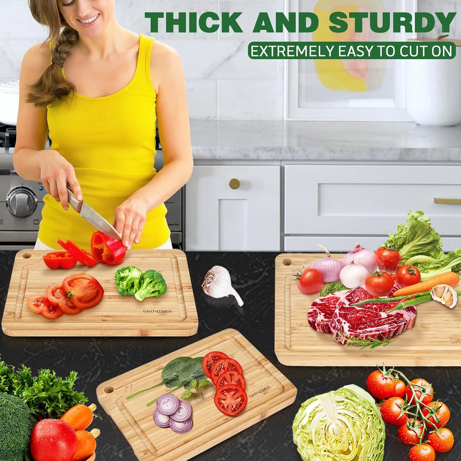 Juego de 3 Tablas de Cortar de Bambú Skovtree con Surco