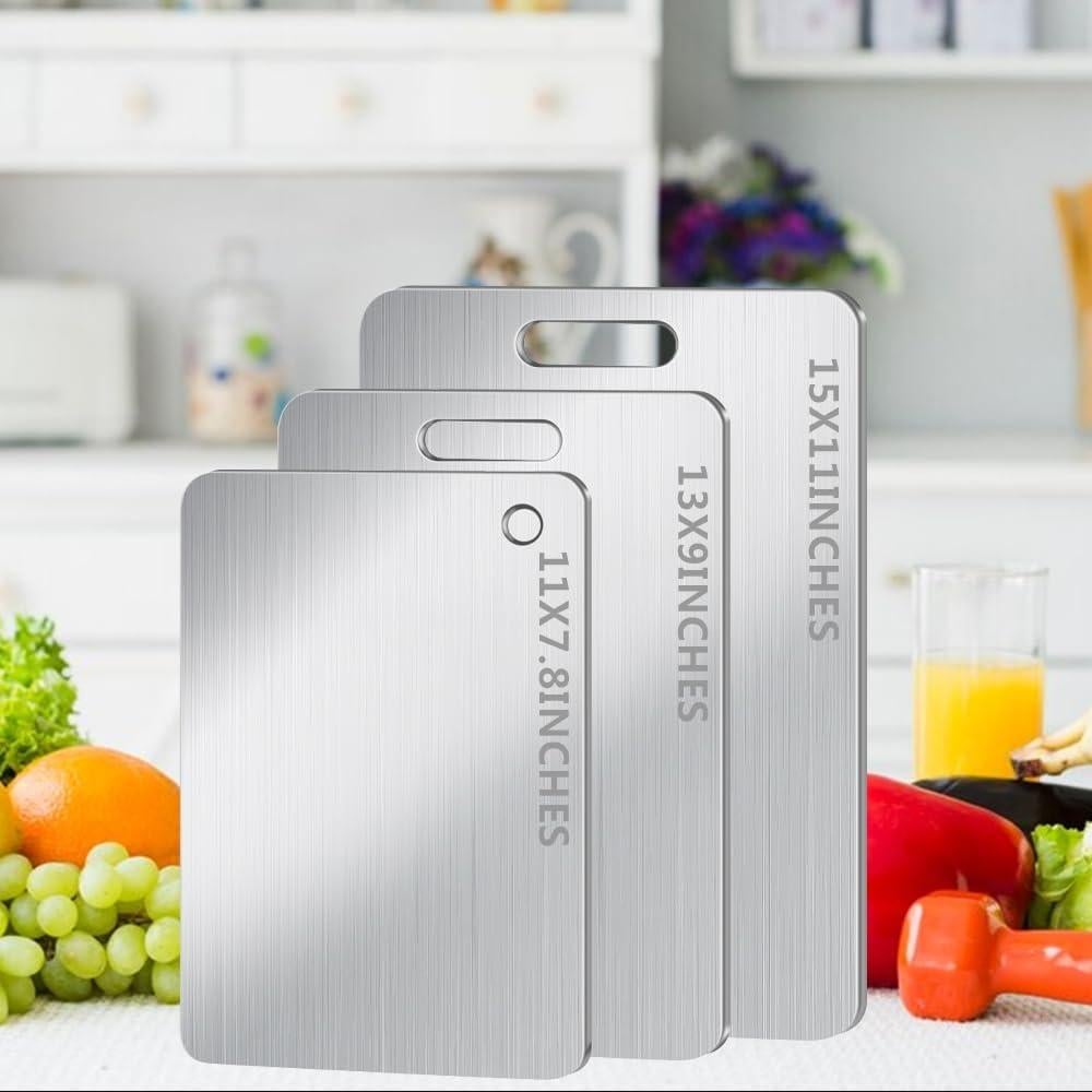 Juego de 3 Tablas de Cortar de Titanio BLOCE 100% Puro