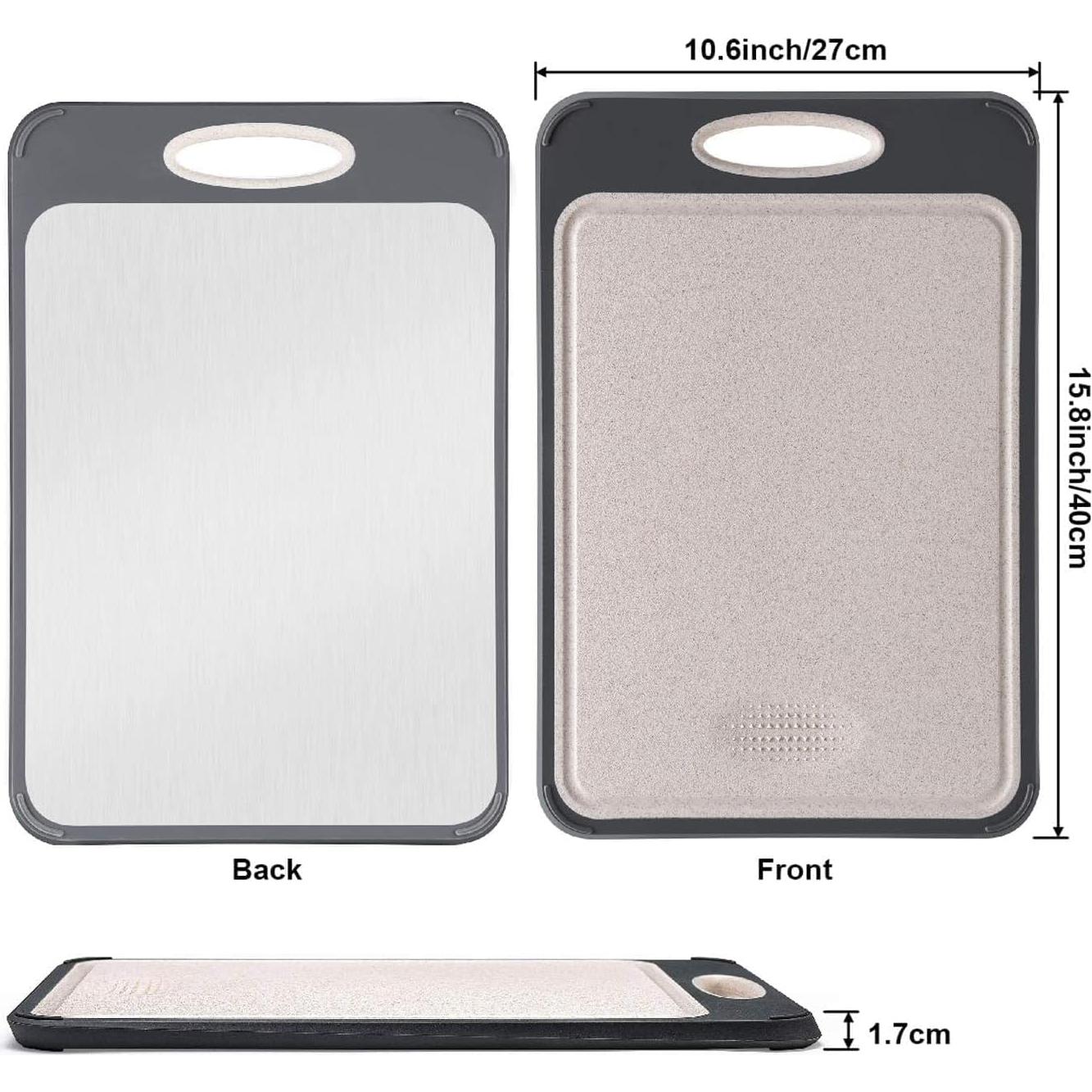 Tabla de Cortar Doble Cara GUANCI Acero Inoxidable 40.64x27.94cm