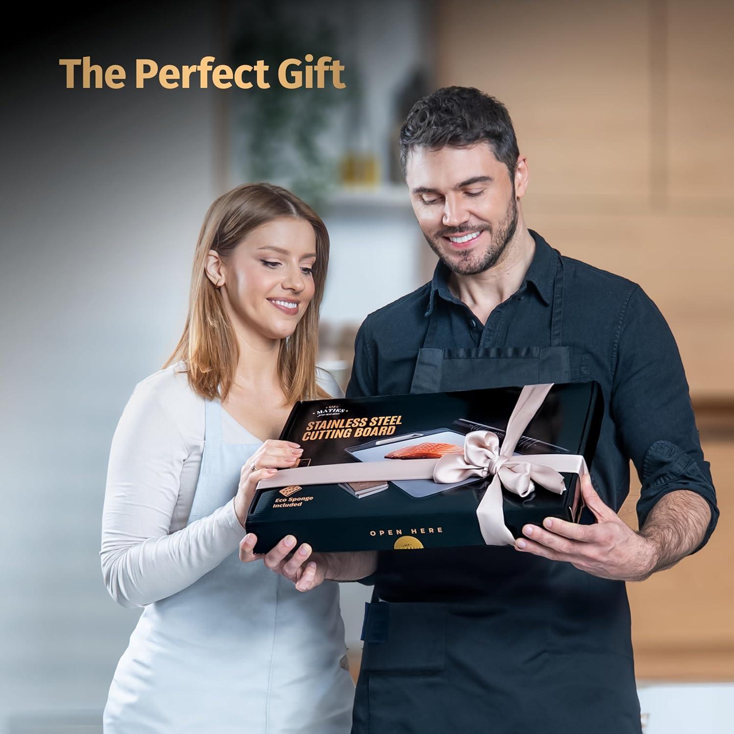 Tabla de Cortar Doble Lado Matiks 40x28cm Acero Inoxidable