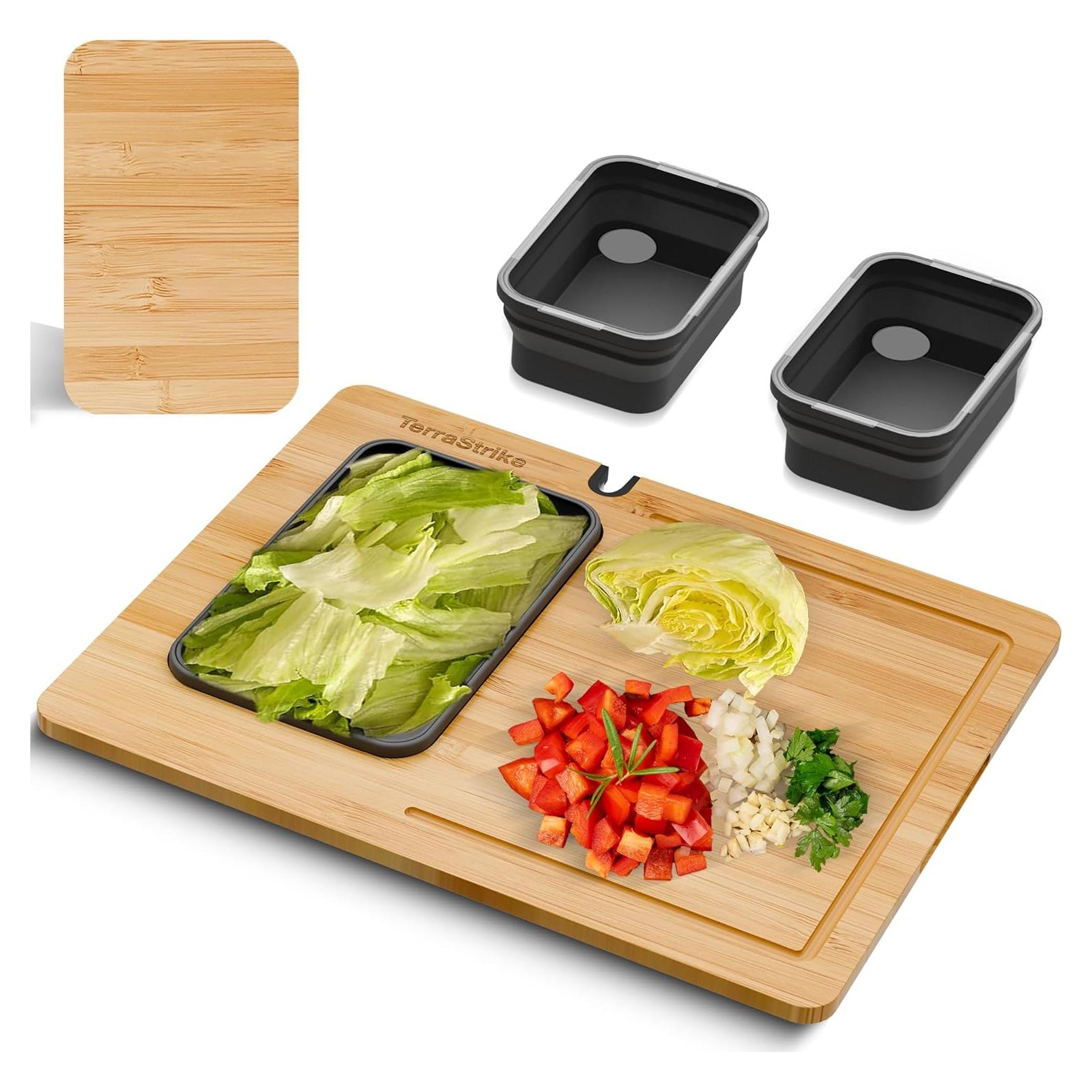 Juego de Tablas de Cortar de Bambú TerraStrike con Afilador