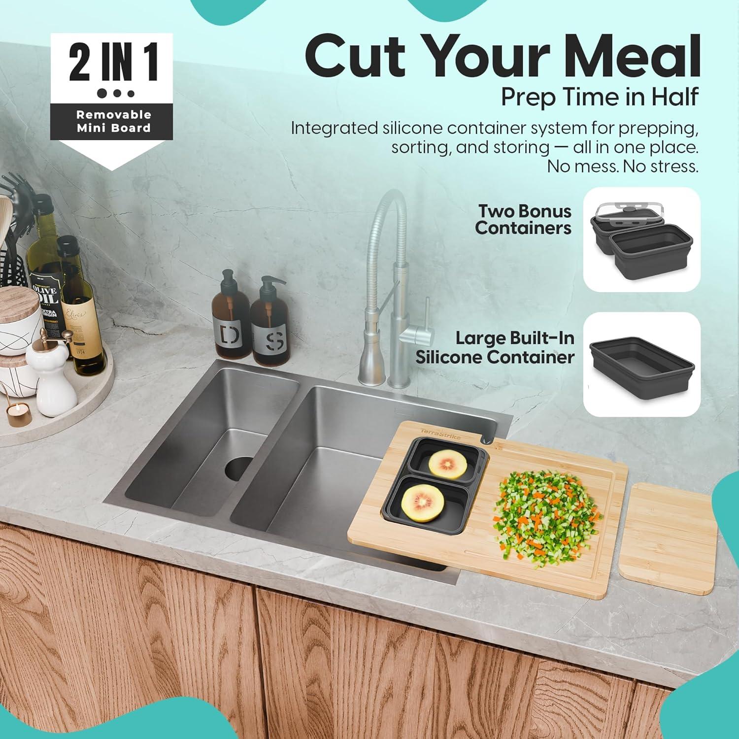 Juego de Tablas de Cortar de Bambú TerraStrike con Afilador