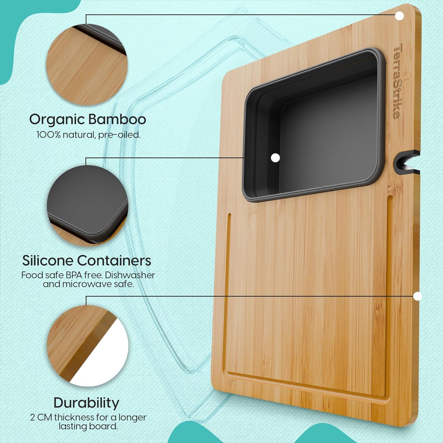 Juego de Tablas de Cortar de Bambú TerraStrike con Afilador